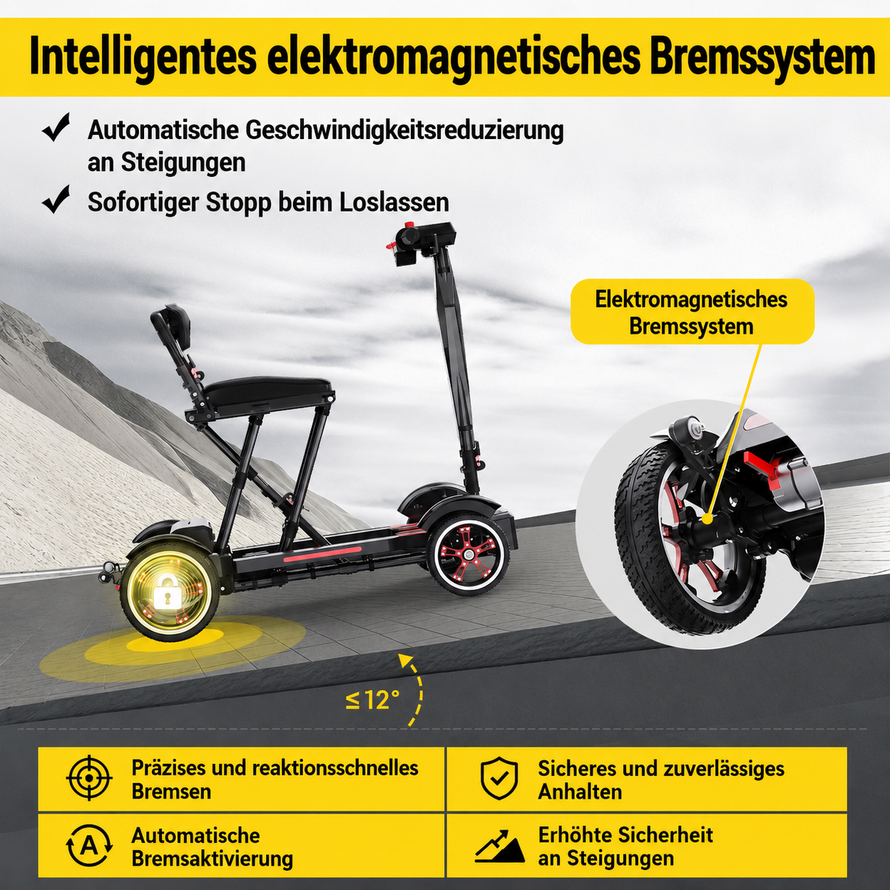 Elektromobil Leichtgewicht aus Carbonfaser - Seniorenroller M20 - elektrischer Mobilitätsroller E-Rollstuhl klappbar