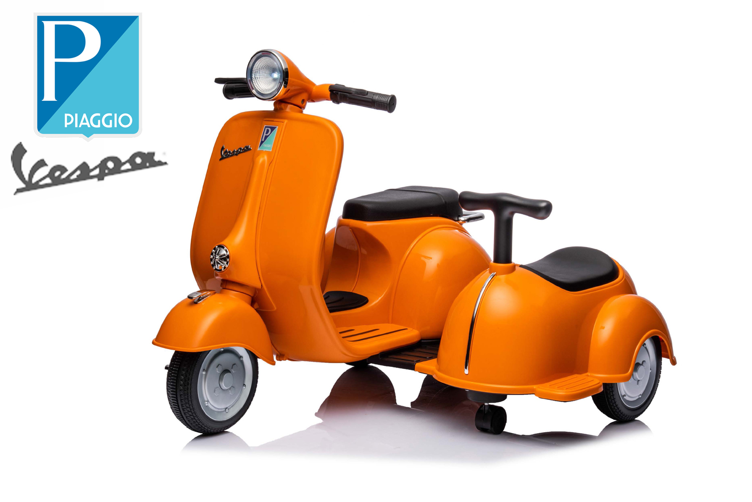 Elektro Kindermotorrad, Kinder Moped Vespa mit Beiwagen, Elektroroller für Kinder, Kinderroller, Elektrokinderfahrzeug für 1 Kind