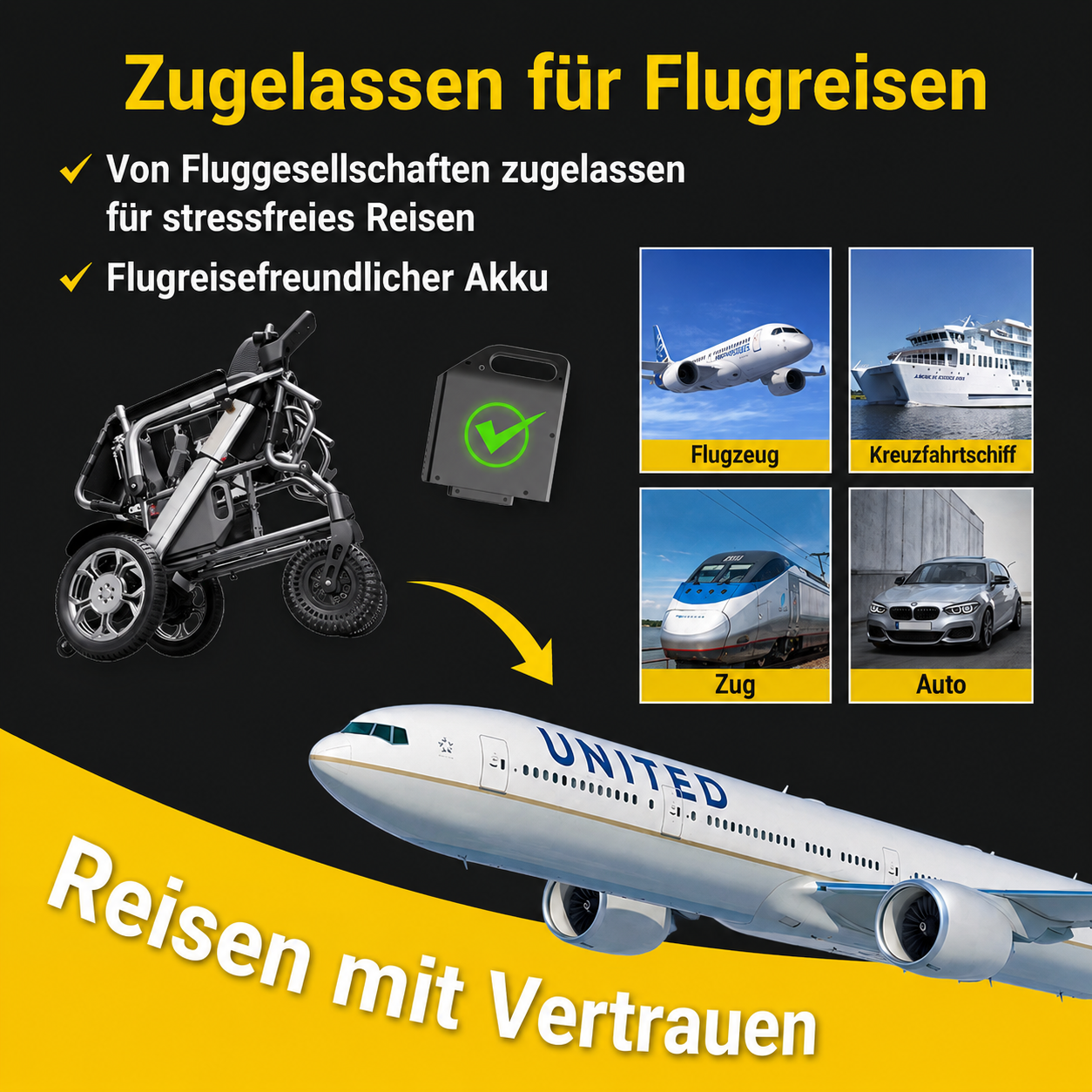 Elektrorollstuhl bis 136 kg Zuladung - Seniorenroller G10 - elektrischer Mobilitätsroller E-Rollstuhl klappbar