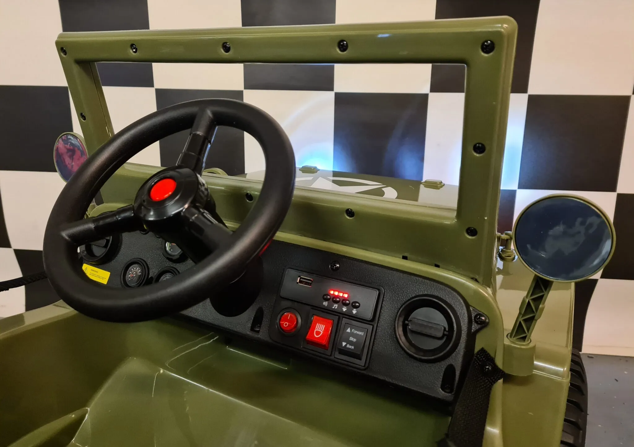 Elektrofahrzeug für Kinder - Elektro Jeep Army Small 4x35 Watt - Einsitzer, Jeep Willy Elektrokinderfahrzeug, Elektrokinderauto