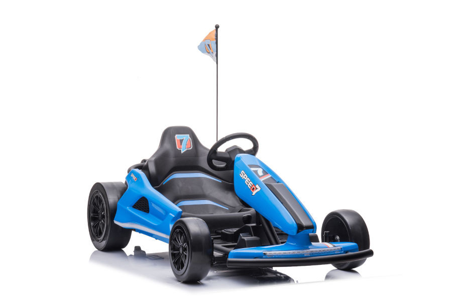 Kinder XL Elektroauto - 10 km/h "E-GoKart", Driftfunktion, 2 Motoren, Elektro Go Kart für Kinder bis 14