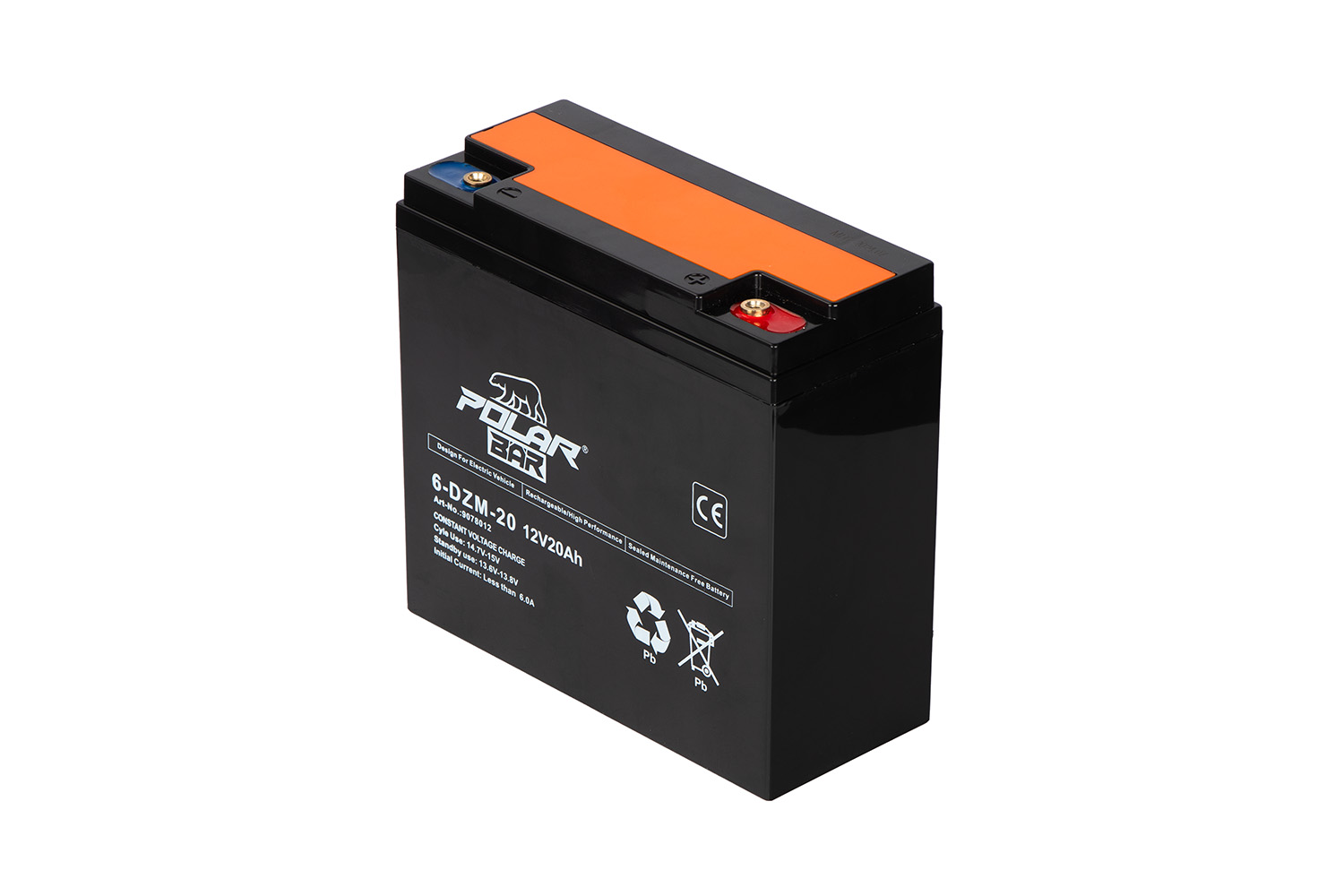 Polar Bär BleiGel Akku 12Volt 20Ah 6-DZF-20 für Elektromobile, Ersatzbatterie für Seniorenroller