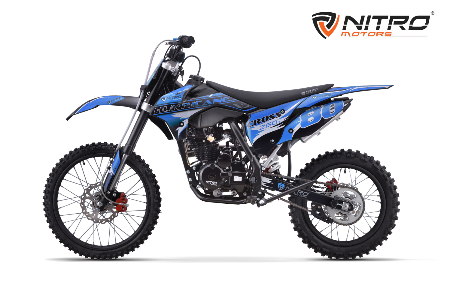 Nitro Motors 250cc Kinder Dirtbike Hurricane BRX V3 19/16 Kick und E-Start, Kinder Motorcross Bike