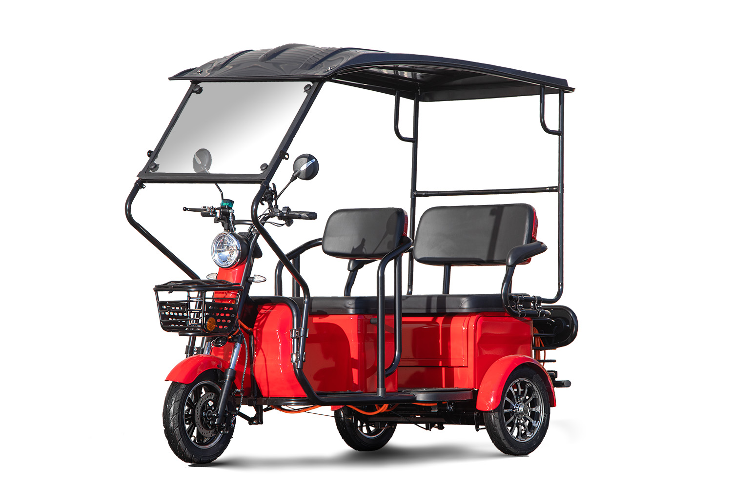 Elektromobil E-GO! City AX3 2100 Watt 72V, Dreirad mit 25km/h, Seniorenmobil als Zweisitzer und Dach