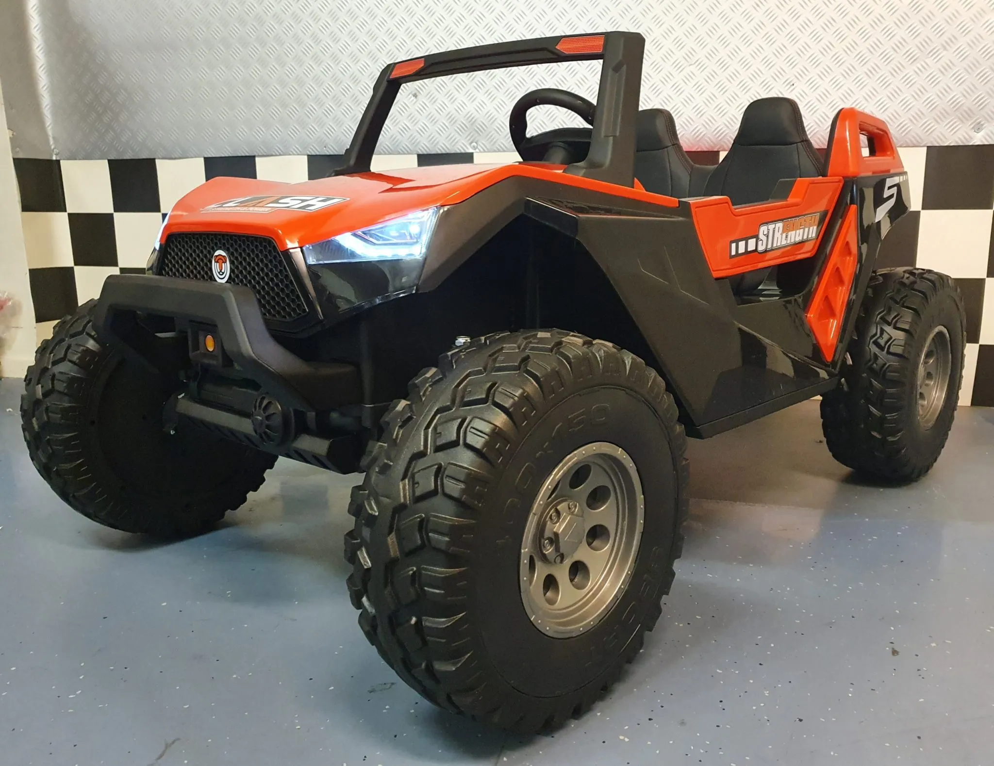Elektro Kinderauto 2 x 300 Watt - 16 km/h Power Buggy Allrad für 2 Kinder - 2 Sitzer Elektrobuggy, Kinderbuggy