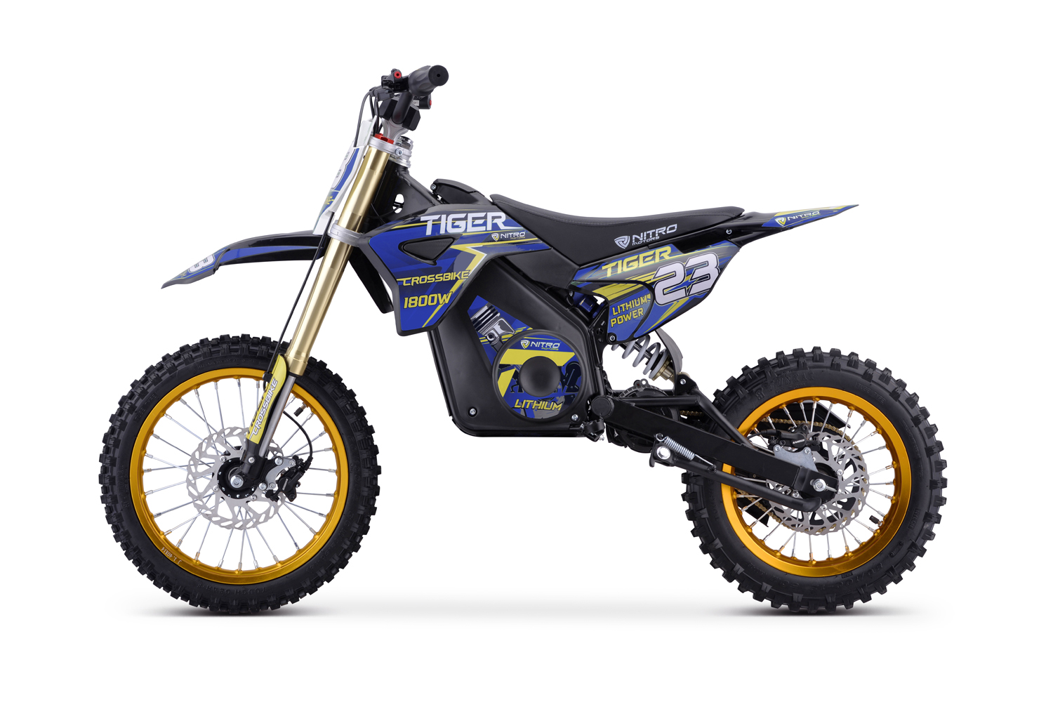Nitro Motors E-Dirtbike Tiger 1800 Watt DLX 12 Zoll mit Lithiumakku, Kinderelektromotorrad Crossbike