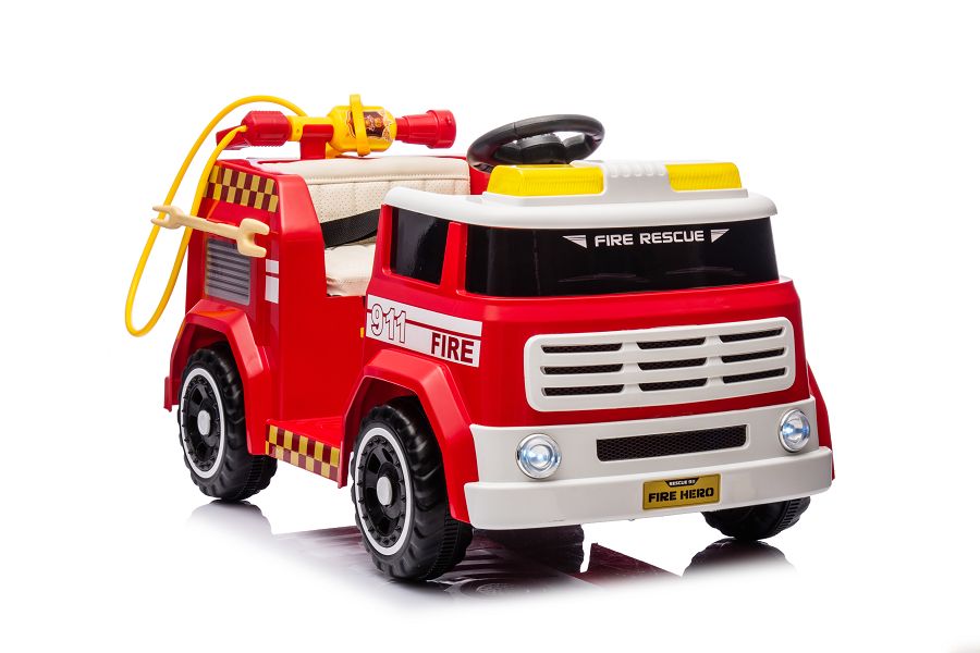 Kinderfeuerwehr mit Wasserspritze und Sirene, Elektrofeuerwehr für Kinder, Feuerwehr mit viel Ausstattung