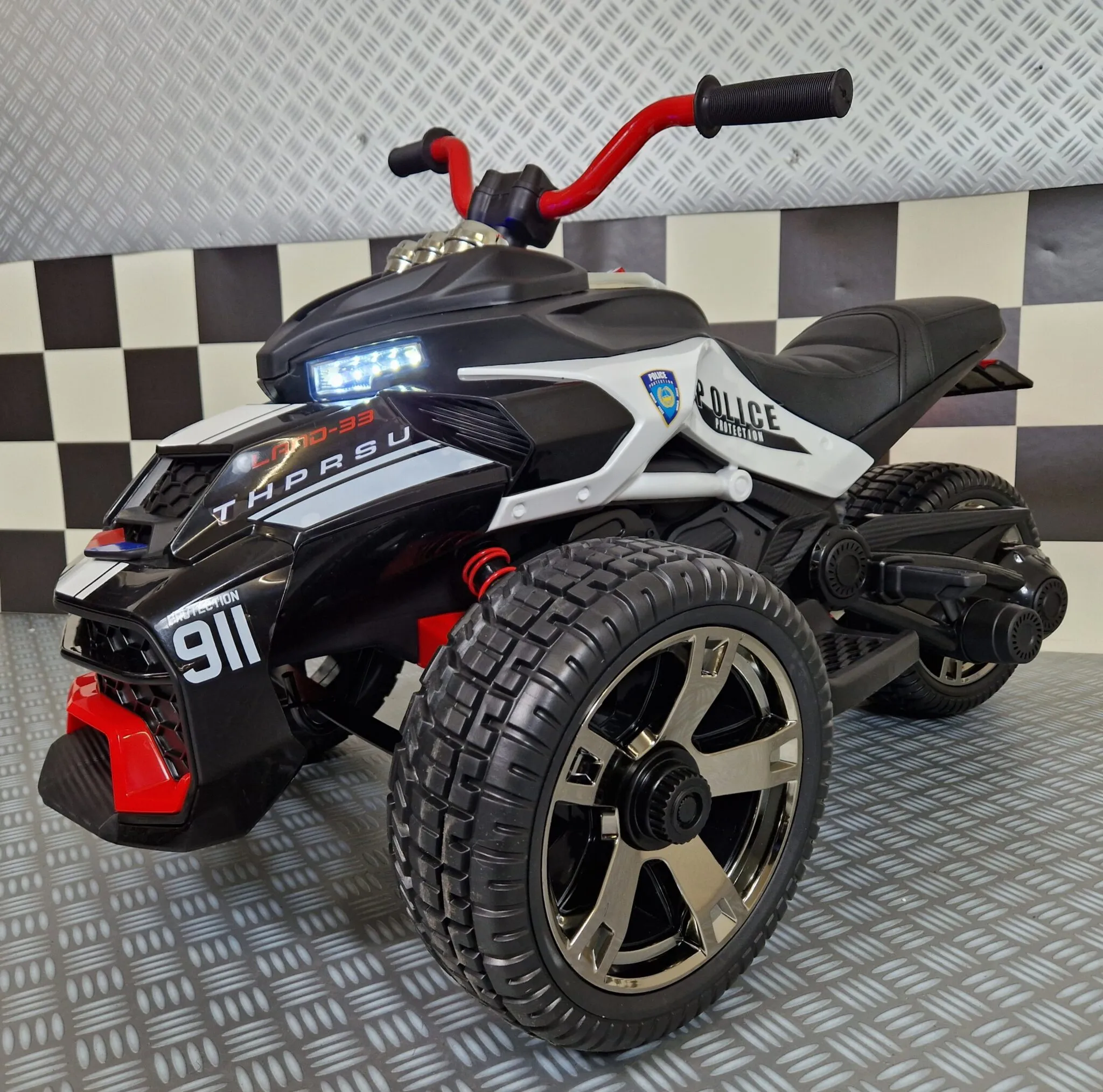 Elektro Kinder Motorrad Trike Dreirad Sport - E-Trike - Elektro-Motorrad mit 3 Rädern für Kinder, Kindermotorrad 2 Räder vorn, 1 Rad hinten