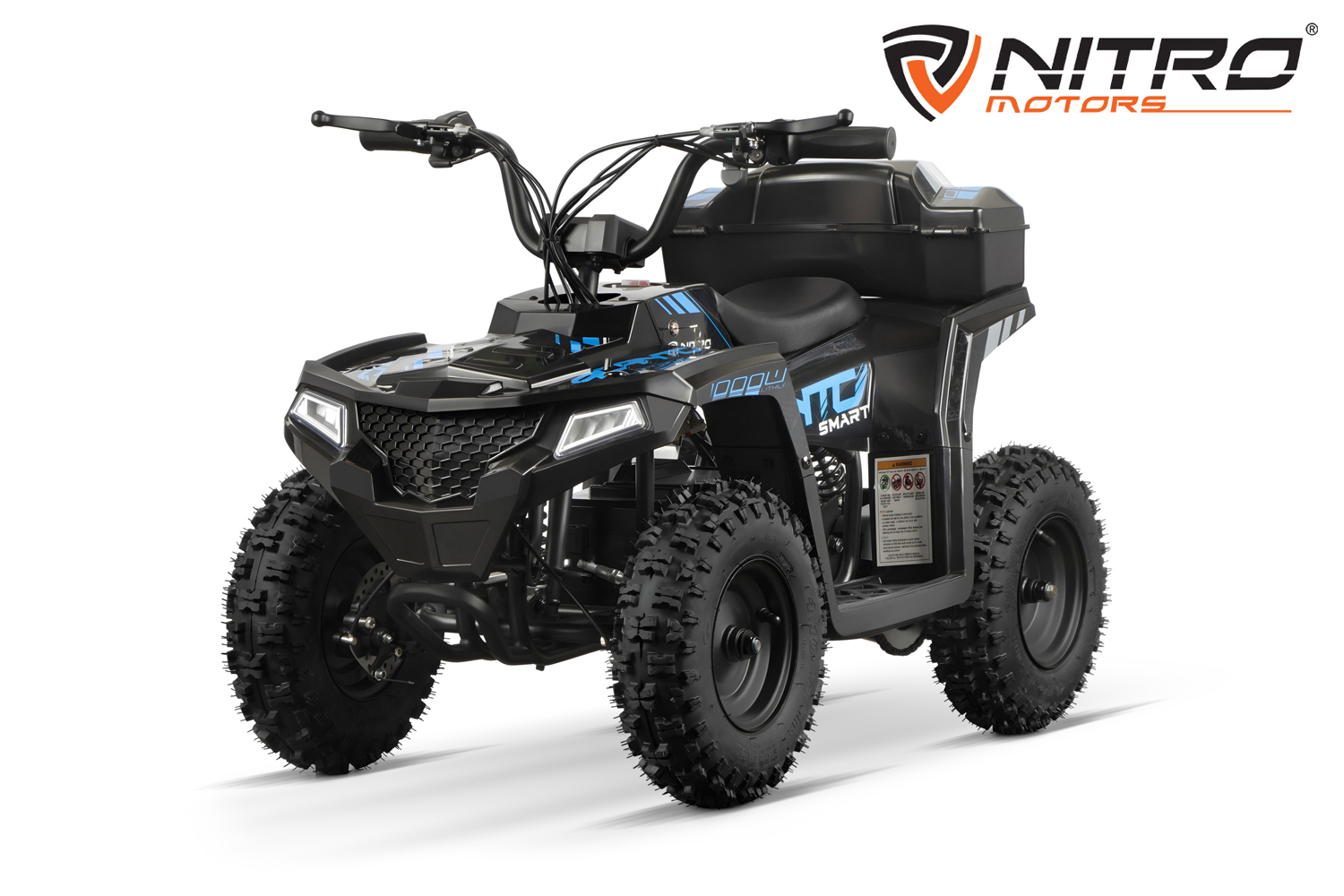 NITRO MOTORS Nitro Motors E-QUAD Acanto Sport 6 Zoll - 1000W Lithium, Elektroquad für Kinder bis 25 km/h inkl. Topcase