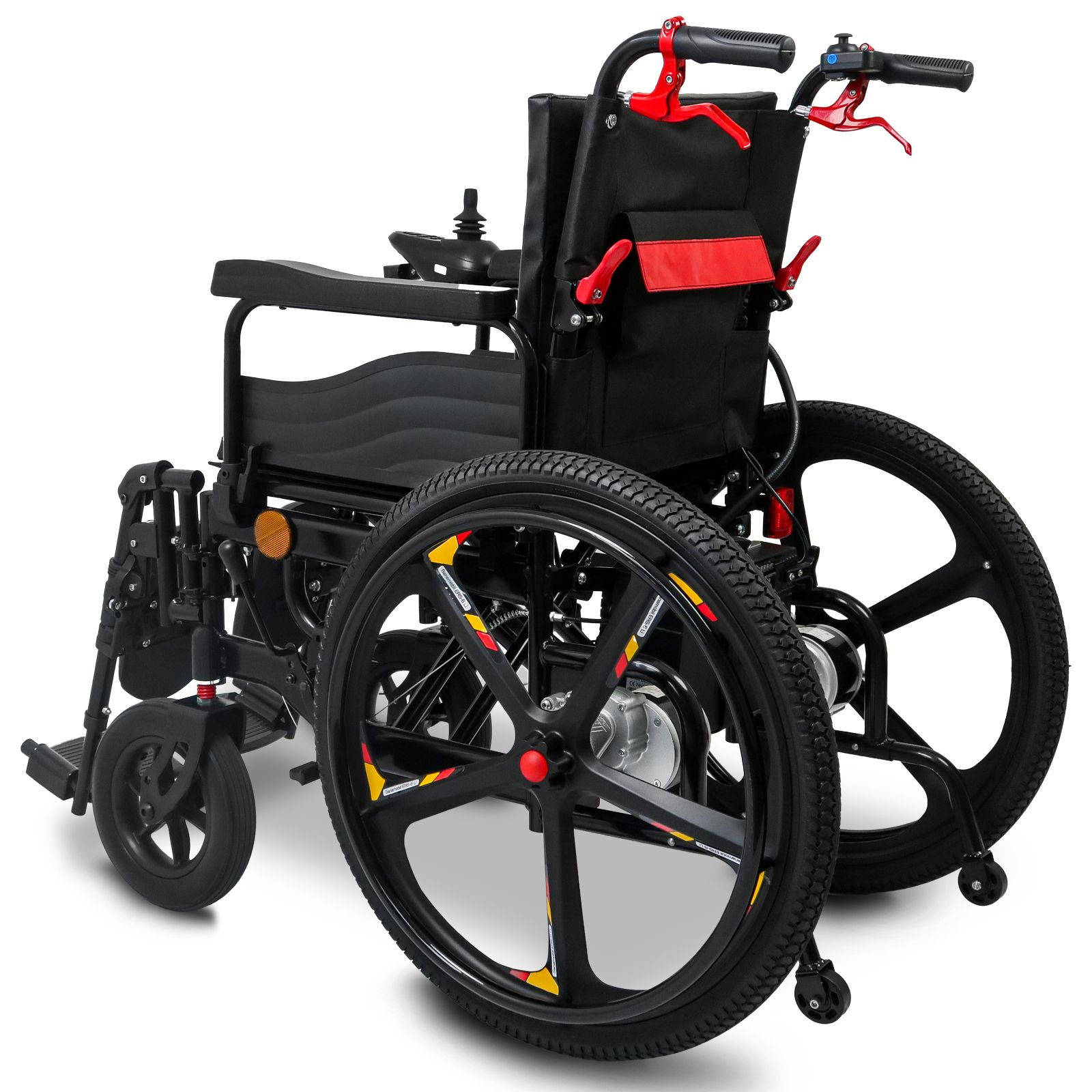 Rolektro E-Rollstuhl ERS-6 Li, Schwarz, 6km/h - elektrischer Krankenfahrstuhl, Elektrorollstuhl mit Joystick