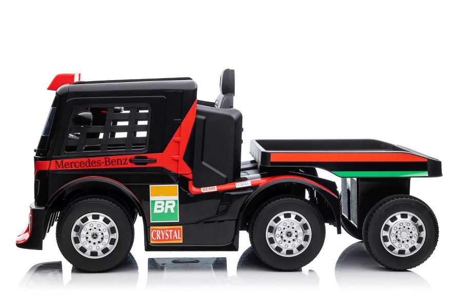 Elektro-LKW für Kinder - 8 km/h Mercedes XMX622B Kinder LKW mit Auflieger, Elektro Baustellenfahrzeug, Elektrokinderfahrzeug
