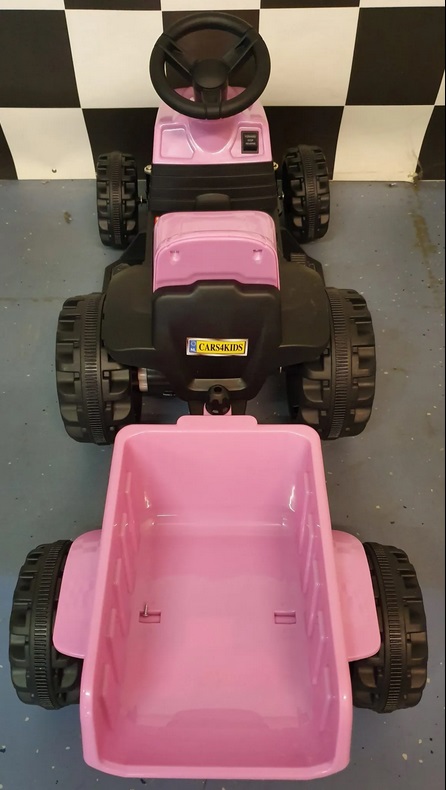 Elektro Kinderfahrzeug Traktor, Kindertraktor mit Anhänger, Elektro-Traktor mit Anhänger max. 3 km/h