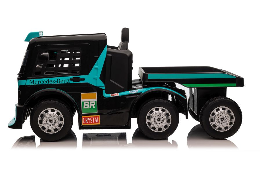 Elektro-LKW für Kinder - 8 km/h Mercedes XMX622B Kinder LKW mit Auflieger, Elektro Baustellenfahrzeug, Elektrokinderfahrzeug