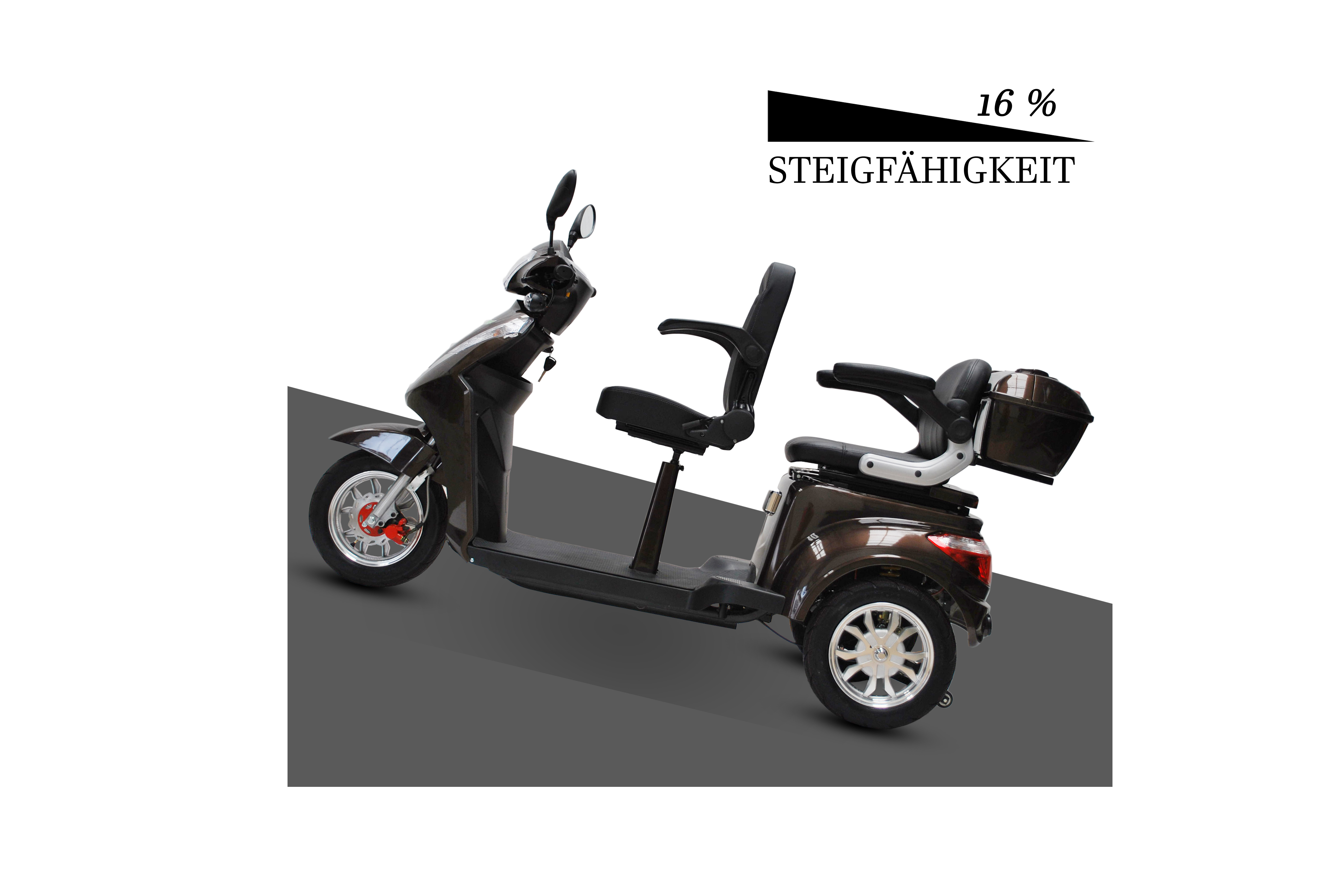 3 Rad Elektroroller DUO Doppelsitzer - Eco Engel 503 - Seniorenroller mit 2 Sitzen - 25 km/h (Blei/Lithium)