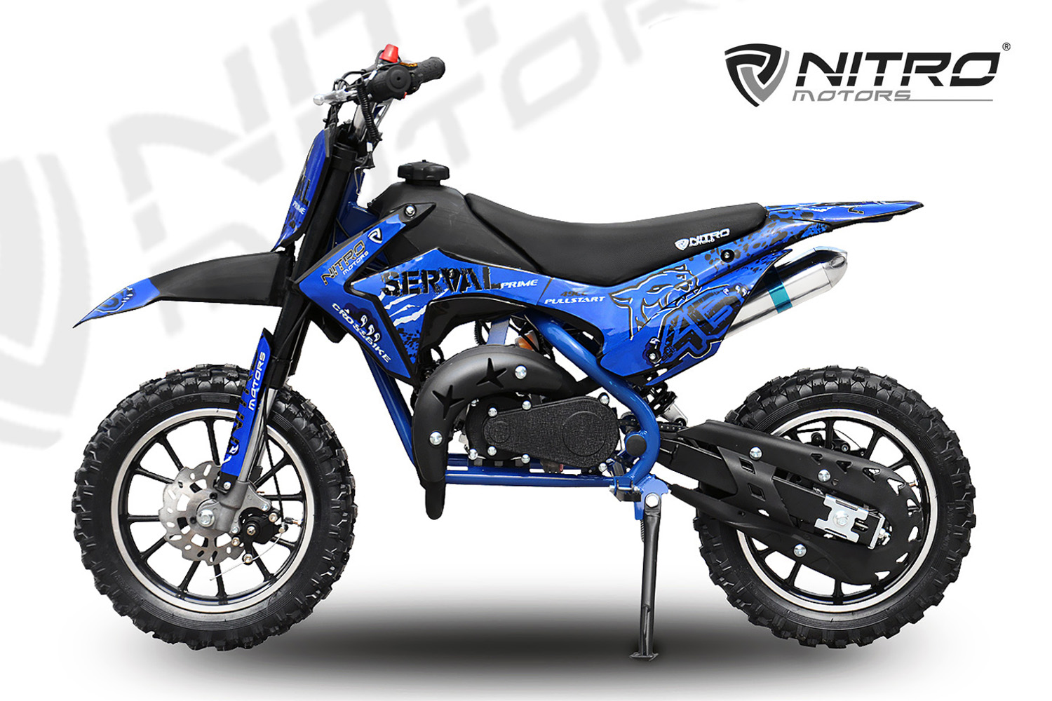 NITRO MOTORS 49cc mini Kinder Dirtbike Serval PRM 10 Zoll, Kinder Benzin-Motorrad, Kinder Crossbike