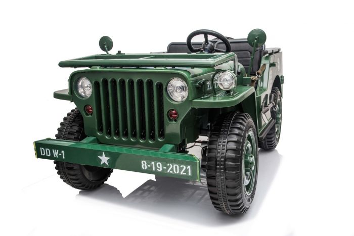 Für 3 Kinder Elektro-Kinderauto ARMY Jeep 4x4 - Kinderfahrzeug 3 Sitzer