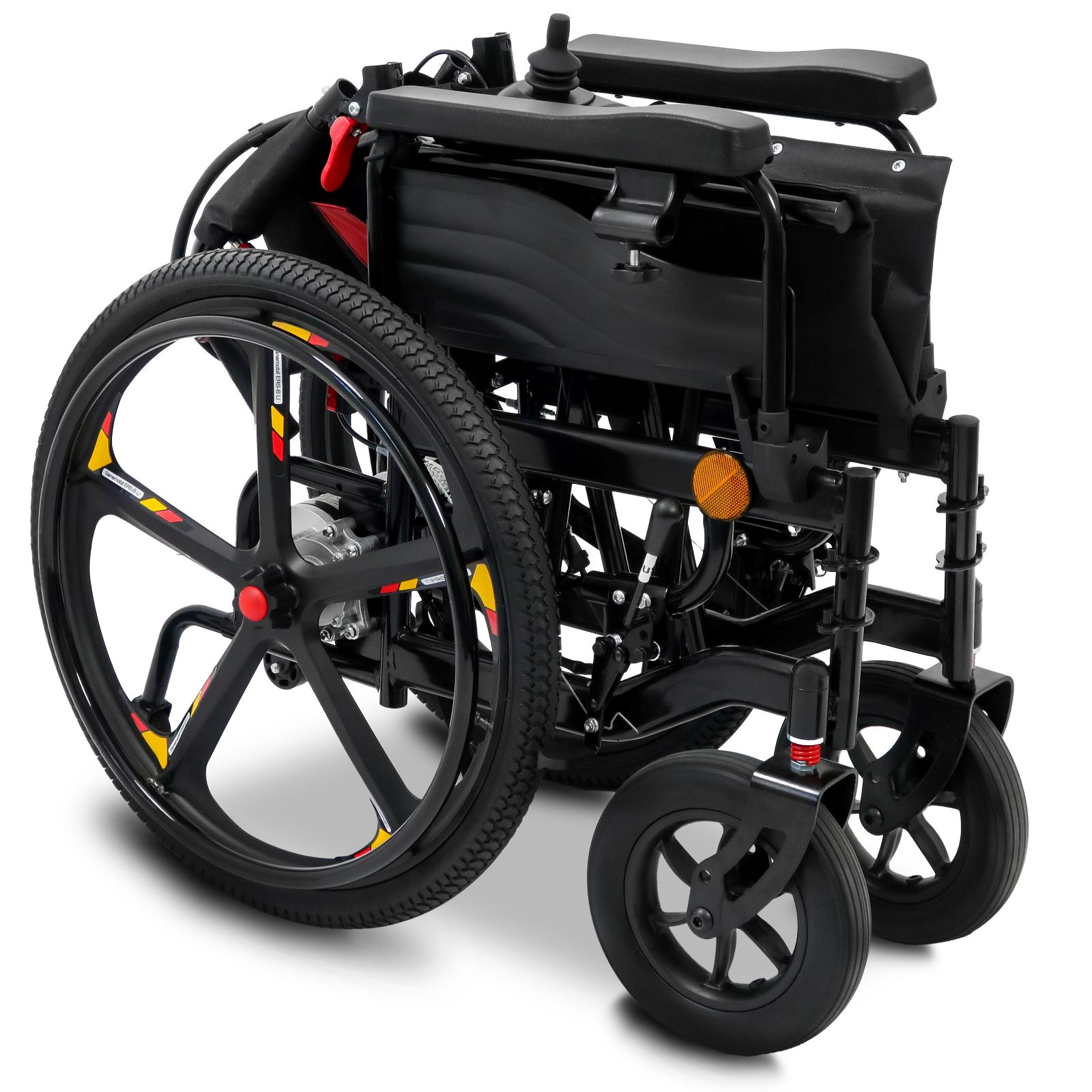 Rolektro E-Rollstuhl ERS-6 Li, Schwarz, 6km/h - elektrischer Krankenfahrstuhl, Elektrorollstuhl mit Joystick