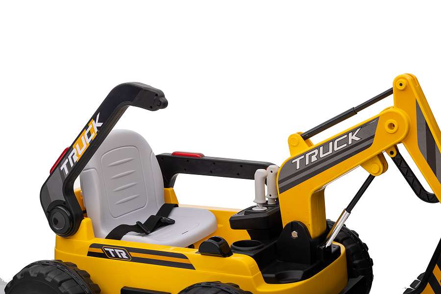 Elektro Kinderfahrzeug für Draußen, 2x75 Watt, Elektro Radlader mit Baggerschaufel, Elektro Kinder Baustellenfahrzeug