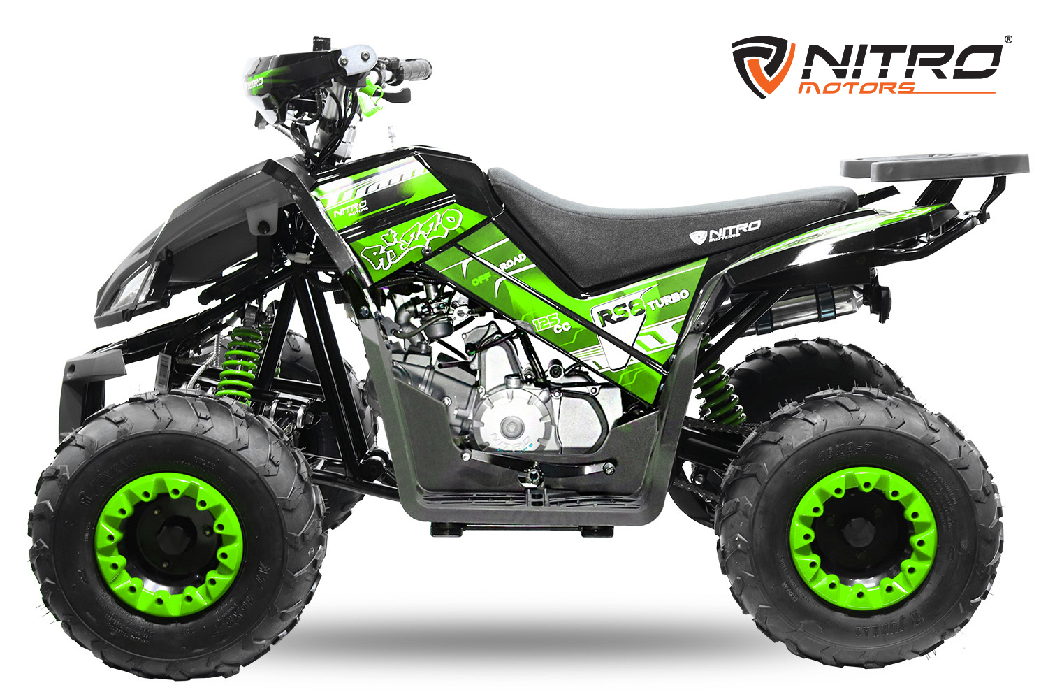 NITRO MOTORS 125cc midi Kinder Quad Rizzo RS7-3G Platin, Kinderquad Benzin 7 Zoll