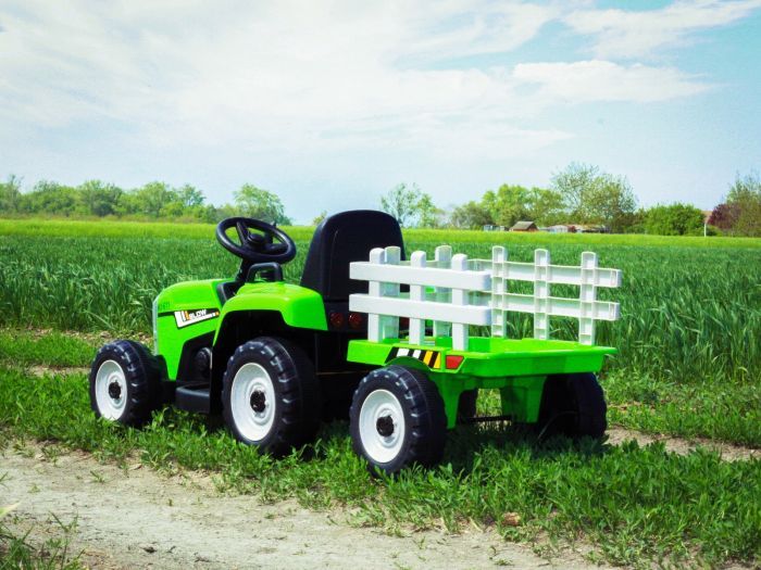 Elektro Kinderauto - Elektro Traktor mit Anhänger, Elektrotraktor für Kinder mit 2x25 Watt, Elektro Einsatzfahrzeug