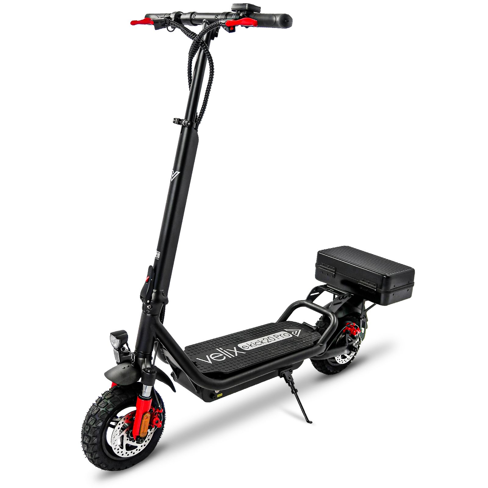 Velix E-Kick 20 km/h Pro, 350 Watt Elektroroller ab 14 Jahren - Elektroscooter klappbar, 2 Stück entnehmbarer Akku + Heckkoffer
