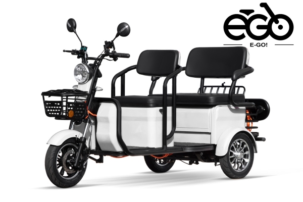 Elektromobil E-GO! City AX3 2100 Watt 72V, Dreirad mit 25km/h, Seniorenmobil als Zweisitzer und Dach