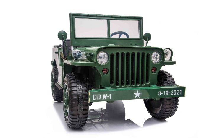 Für 3 Kinder Elektro-Kinderauto ARMY Jeep 4x4 - Kinderfahrzeug 3 Sitzer