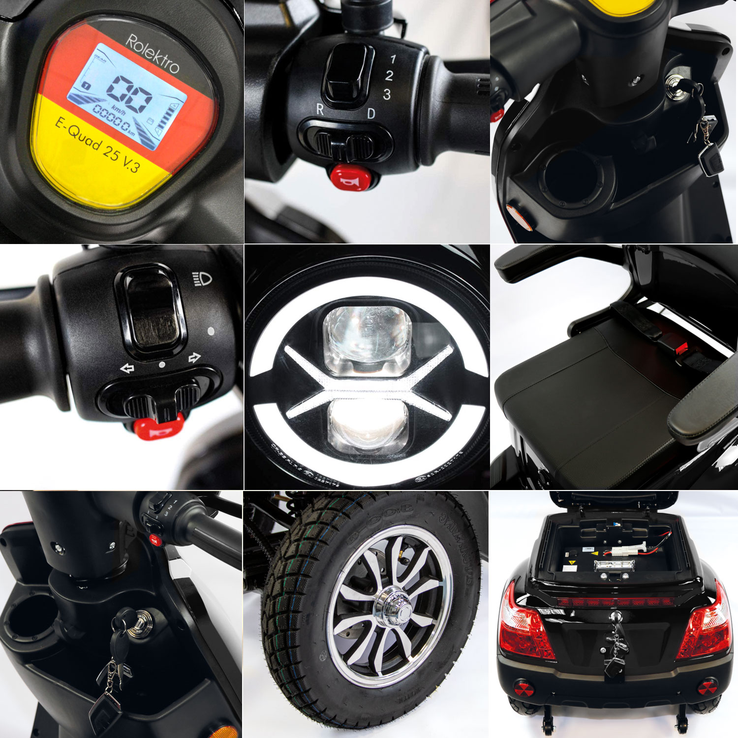Rolektro E-Quad 25 V.3 Lithium Akku herausnehmbar - 4 Rad Seniorenmobil