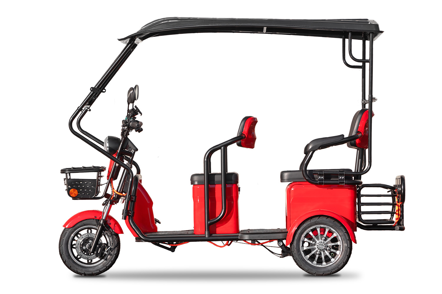 Elektromobil E-GO! City AX3 2100 Watt 72V, Dreirad mit 25km/h, Seniorenmobil als Zweisitzer und Dach