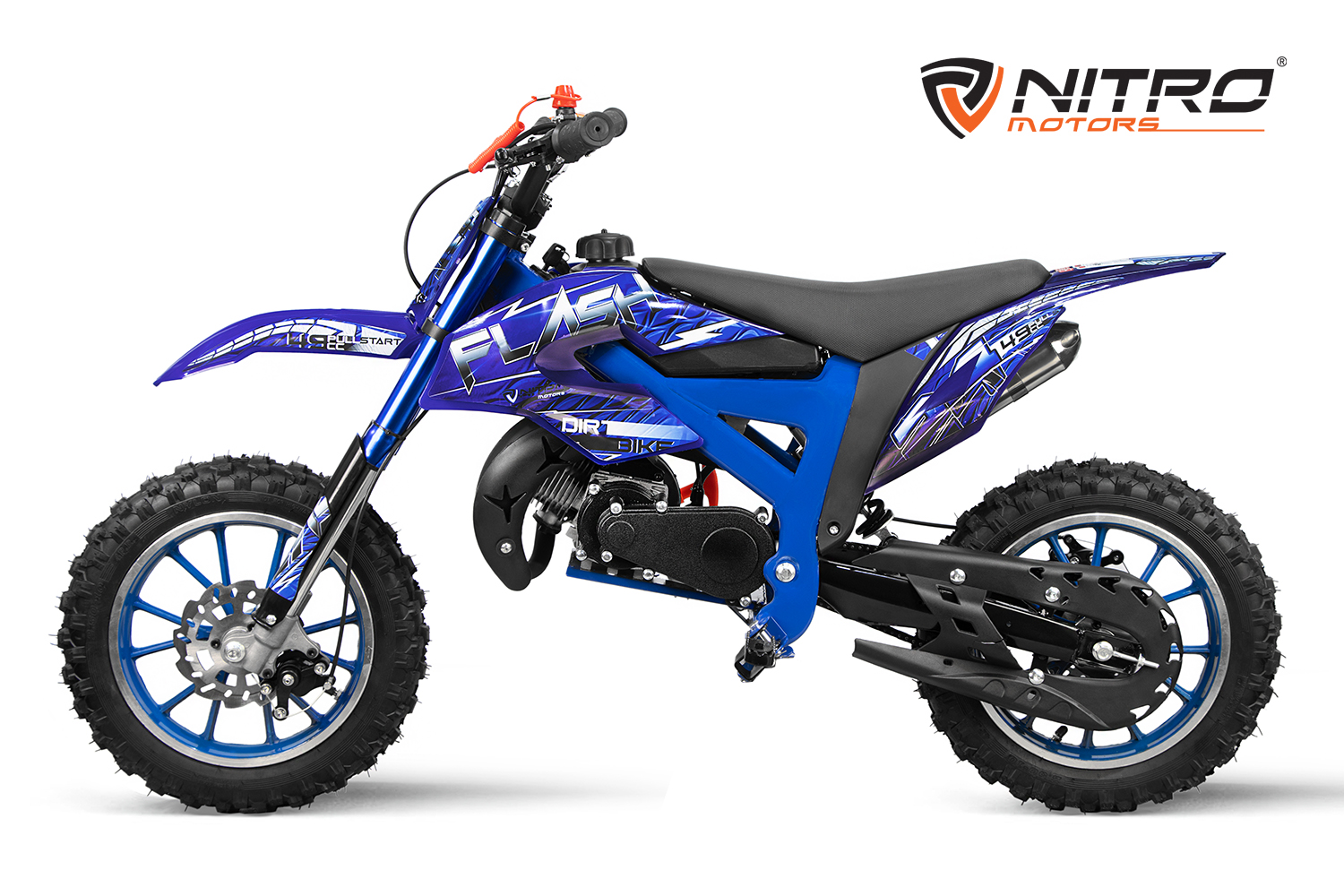 NITRO MOTORS 49cc mini Kinder Dirtbike Flash Fun 10 Zoll, Kinder Motorcross Bike