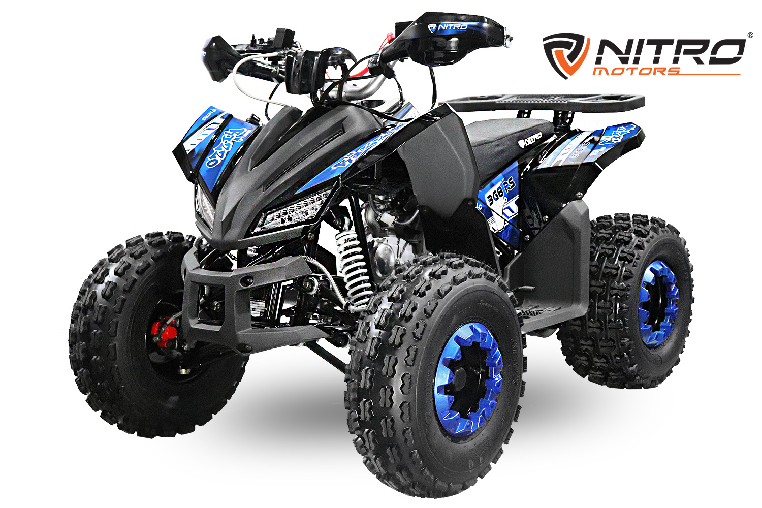 NITRO MOTORS 125cc midi Kinder Quad Rizzo RS8-3G Platin - 8 Zoll, LED, Digital Tacho