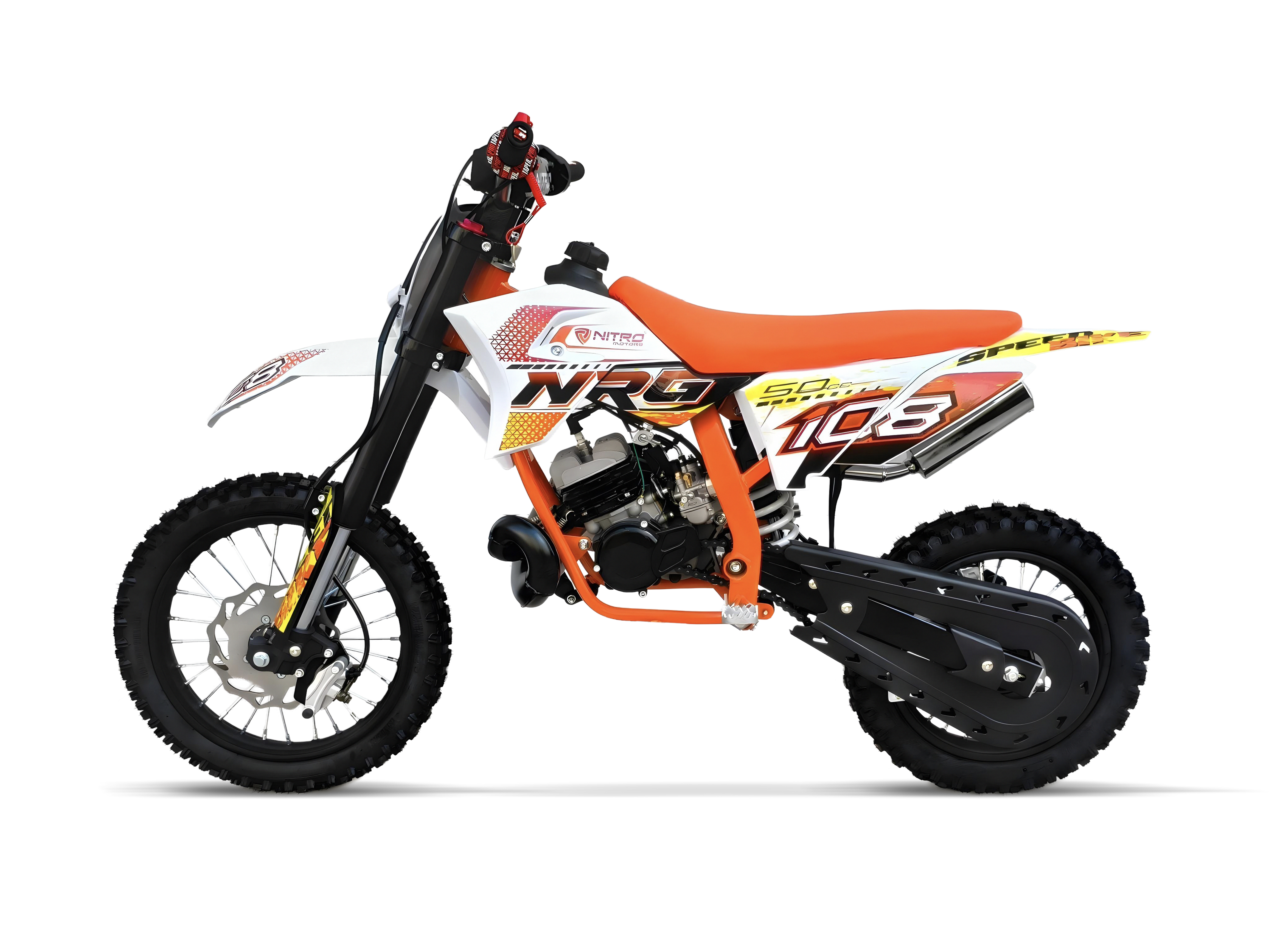 NITRO MOTORS 50cc midi Kinder Dirtbike NRG50 14/12 Zoll, Kinder Motorcross Bike, Kindermotorrad