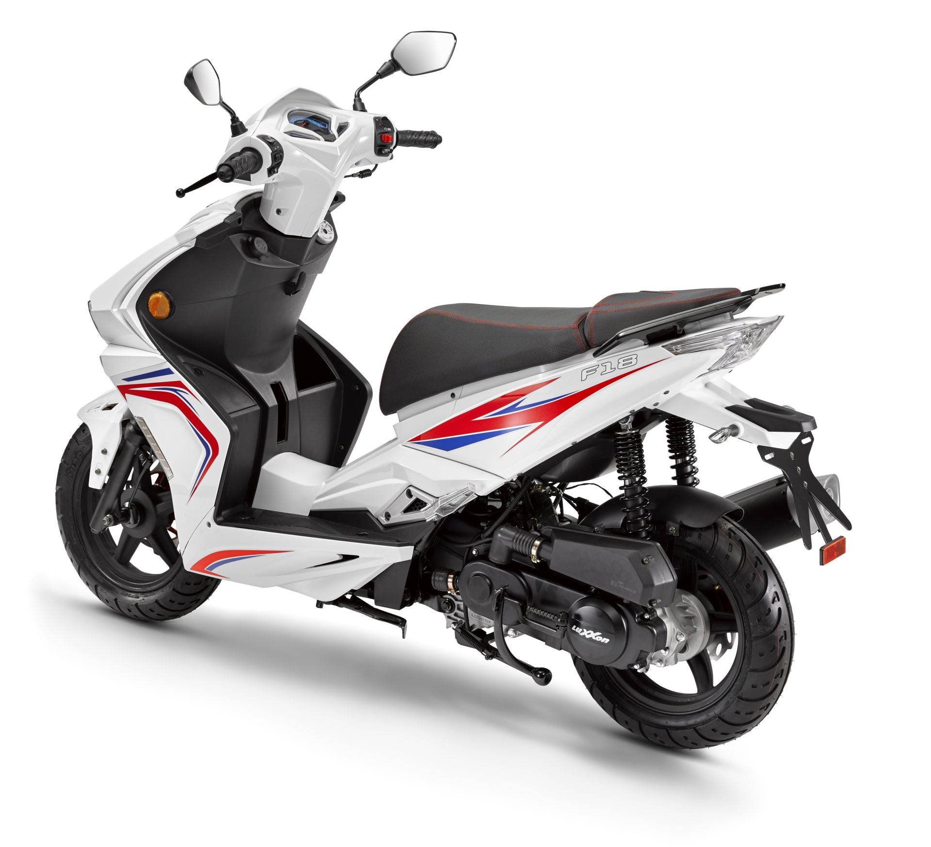 LuXXon F18 Benzin Motorroller 45 km/h, 49-cm³-Motor, 2,1 kW/2,9 PS, 1 Zylinder, 4-Takt