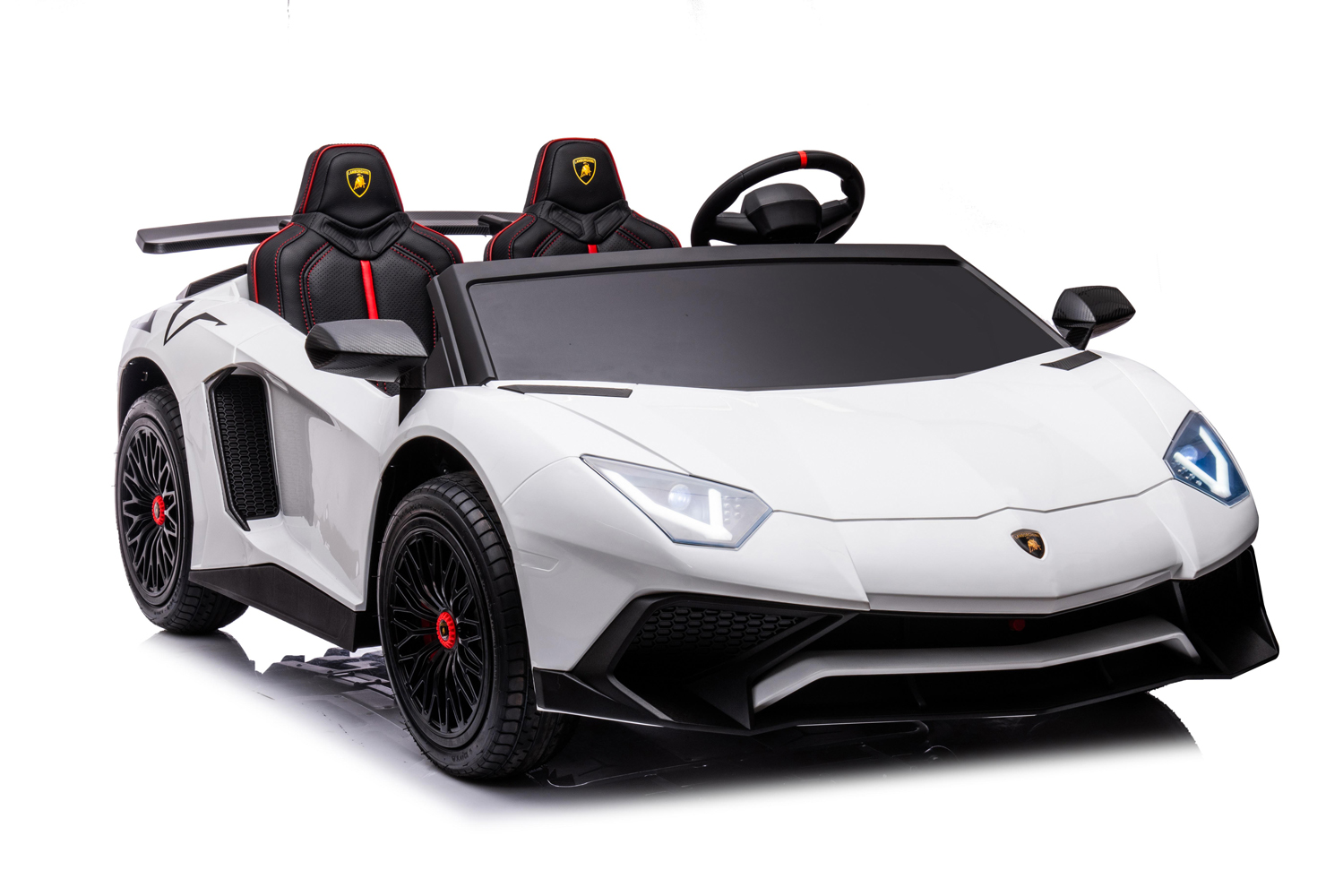 Elektro Kinderauto Lamborghini Aventador XXL mit Lizenz mit 2x555 Watt bis10 km/h, Zweisitzer