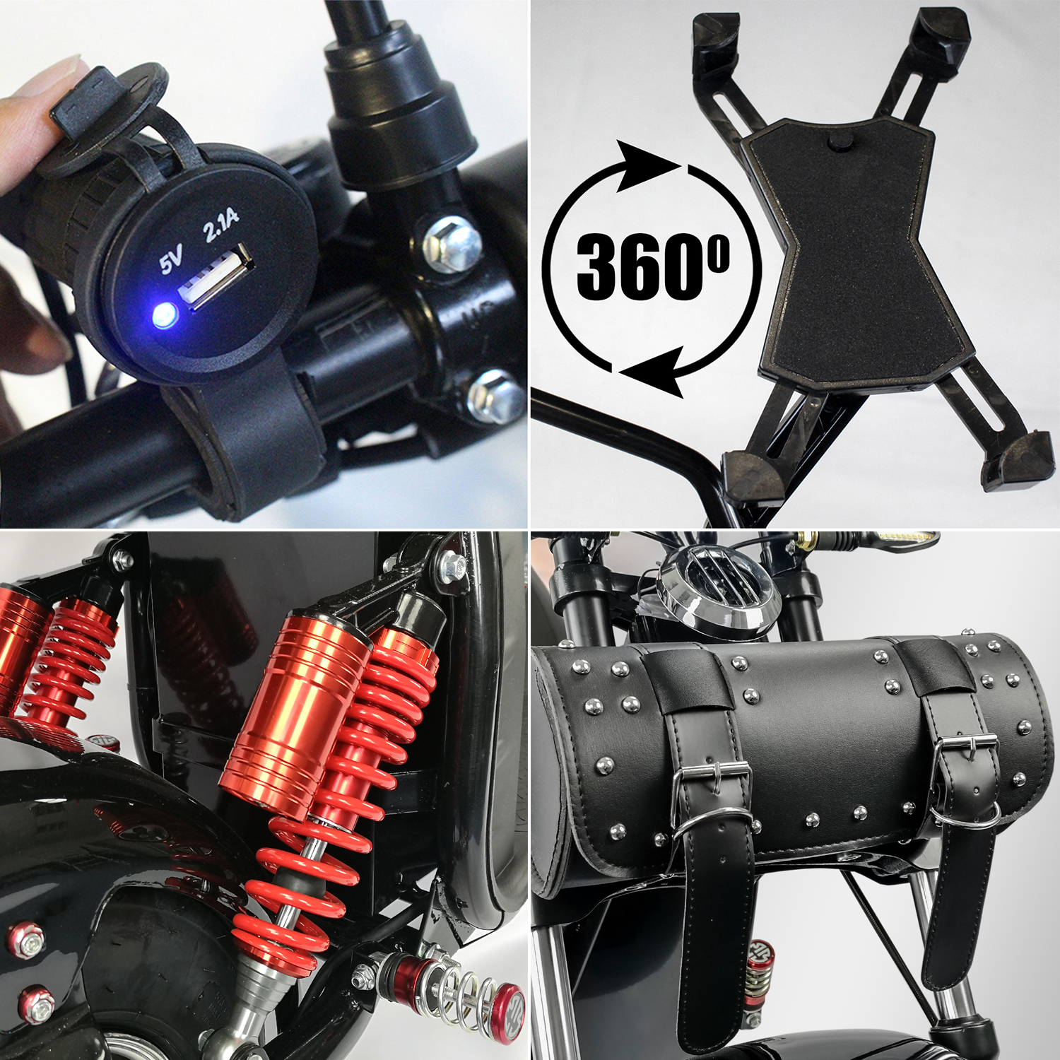Rolektro E-Chopper, E-Cruiser 45 Lithium, Schwarz, Elektro-Chopper 1500 Watt, Elektro-Roller