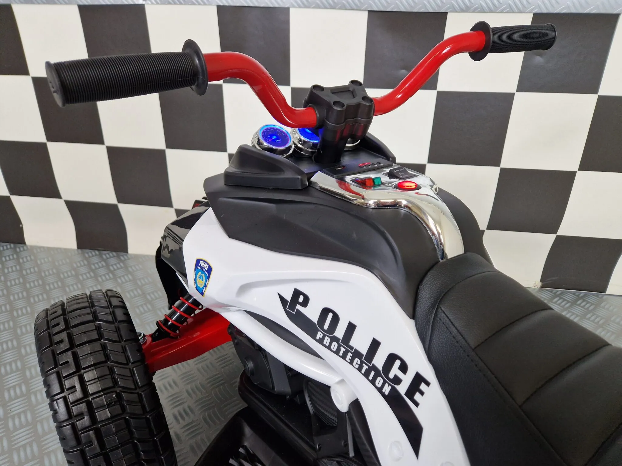 Elektro Kinder Motorrad Trike Dreirad Sport - E-Trike - Elektro-Motorrad mit 3 Rädern für Kinder, Kindermotorrad 2 Räder vorn, 1 Rad hinten