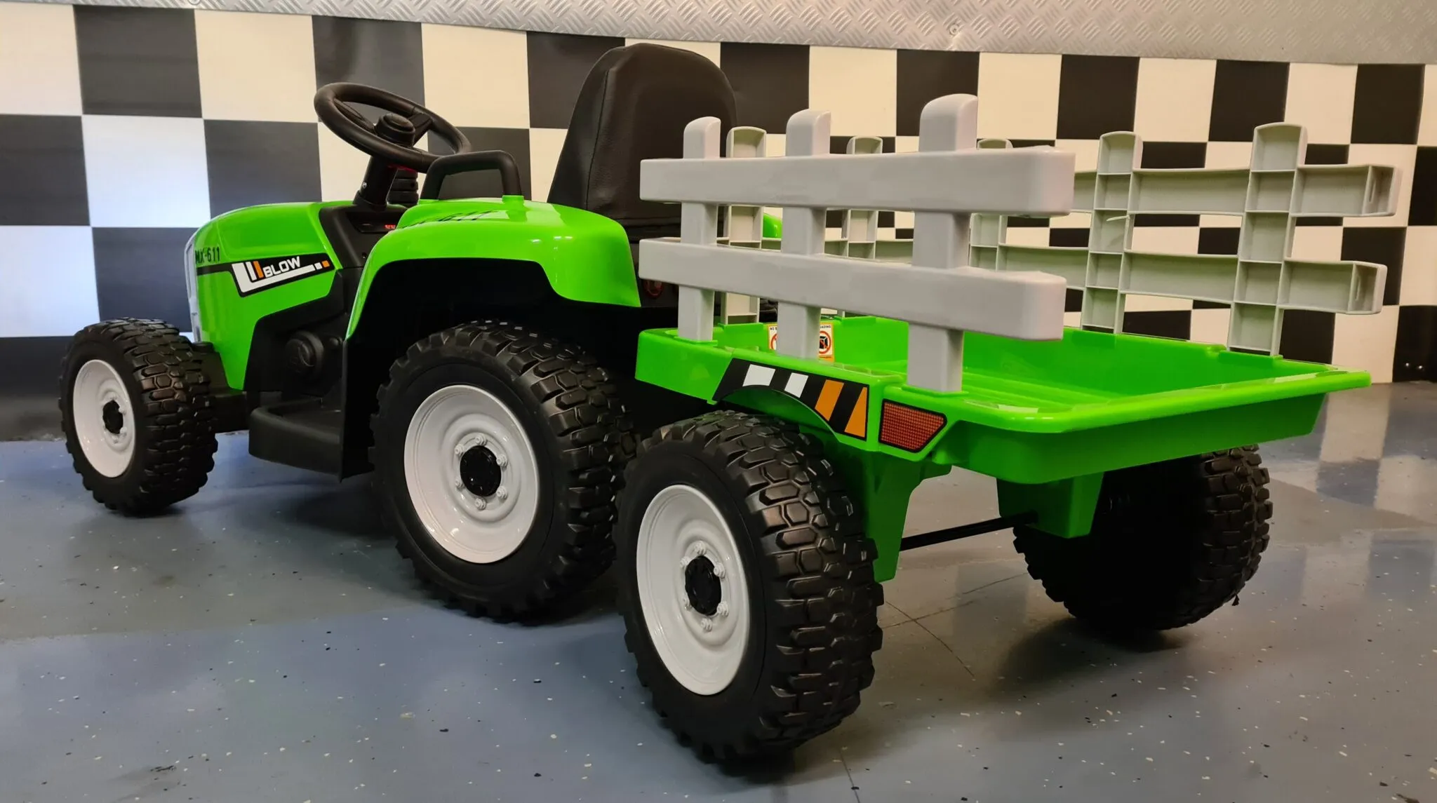 Elektro Kinderauto - Elektro Traktor mit Anhänger, Elektrotraktor für Kinder mit 2x25 Watt, Elektro Einsatzfahrzeug