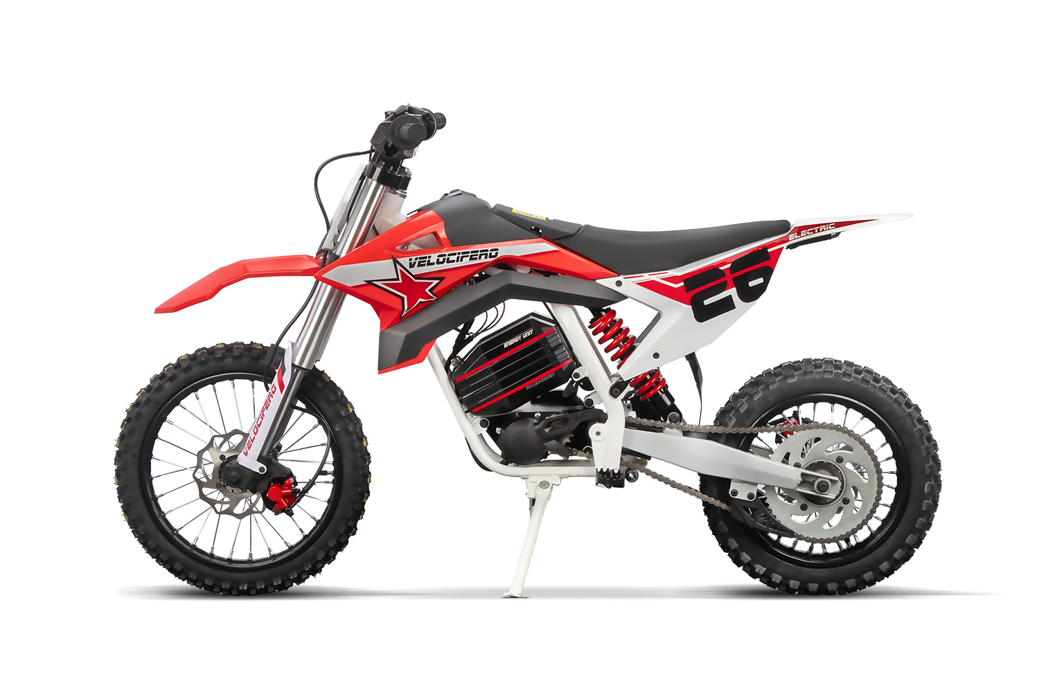 Elektro-Kinderbike, Velocifero Enduro Bike 14/12 Eco midi Kinder Dirtbike 1000W 60V Lithium, Elektromotorrad, Kindermotorrad