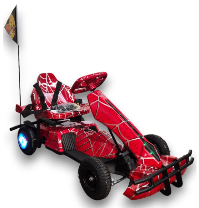 Kinder GoKart mit 250 Watt bis 20 km/h, Elektrogocart - GoKart für Kinder mit Luftreifen - Driftfunktion & Lichter, Elektrokart