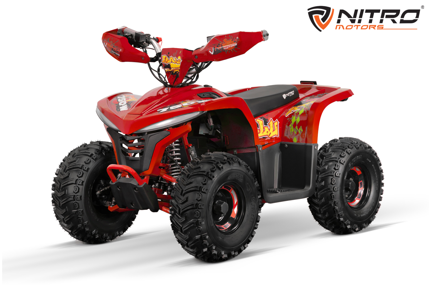 NITRO MOTORS 750W 48V Eco midi Kinder Quad Balu Platin 7" - Elektroquad für Kinder, Wellenantrieb mit Differential