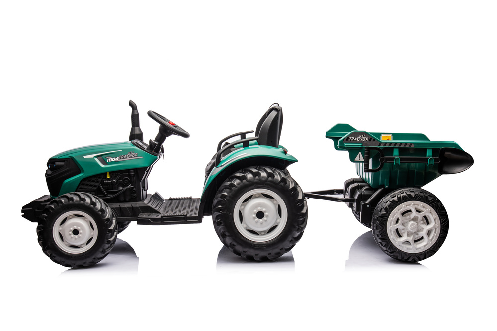 Elektro Kinderfahrzeug Traktor 8 km/h, Kindertraktor RC mit Anhänger und Schaufel, Elektrotraktor
