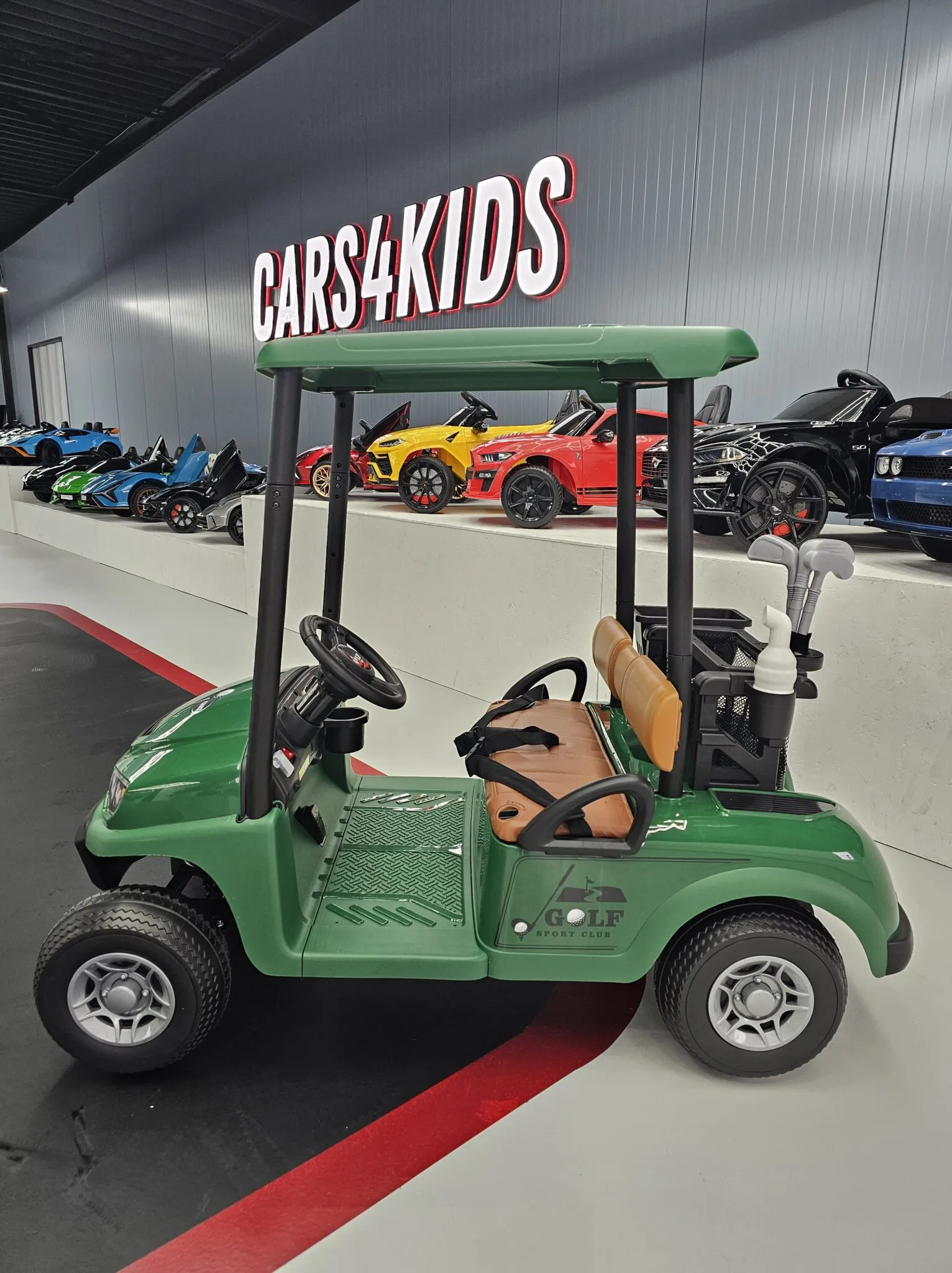 Elektrokinderfahrzeug Golf Kart, Elektroauto Golf Buggy für Kinder, Elektrofahrzeug mit Dach für Kids