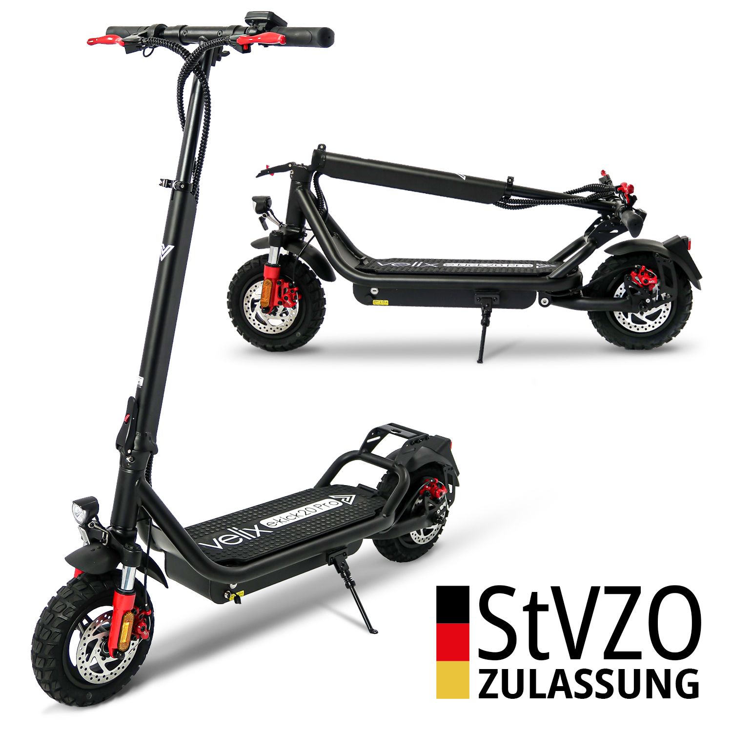 Velix E-Kick 20 km/h Pro, 350 Watt Elektroroller ab 14 Jahren - Elektroscooter klappbar, herausnehmbarer Lithium Akku