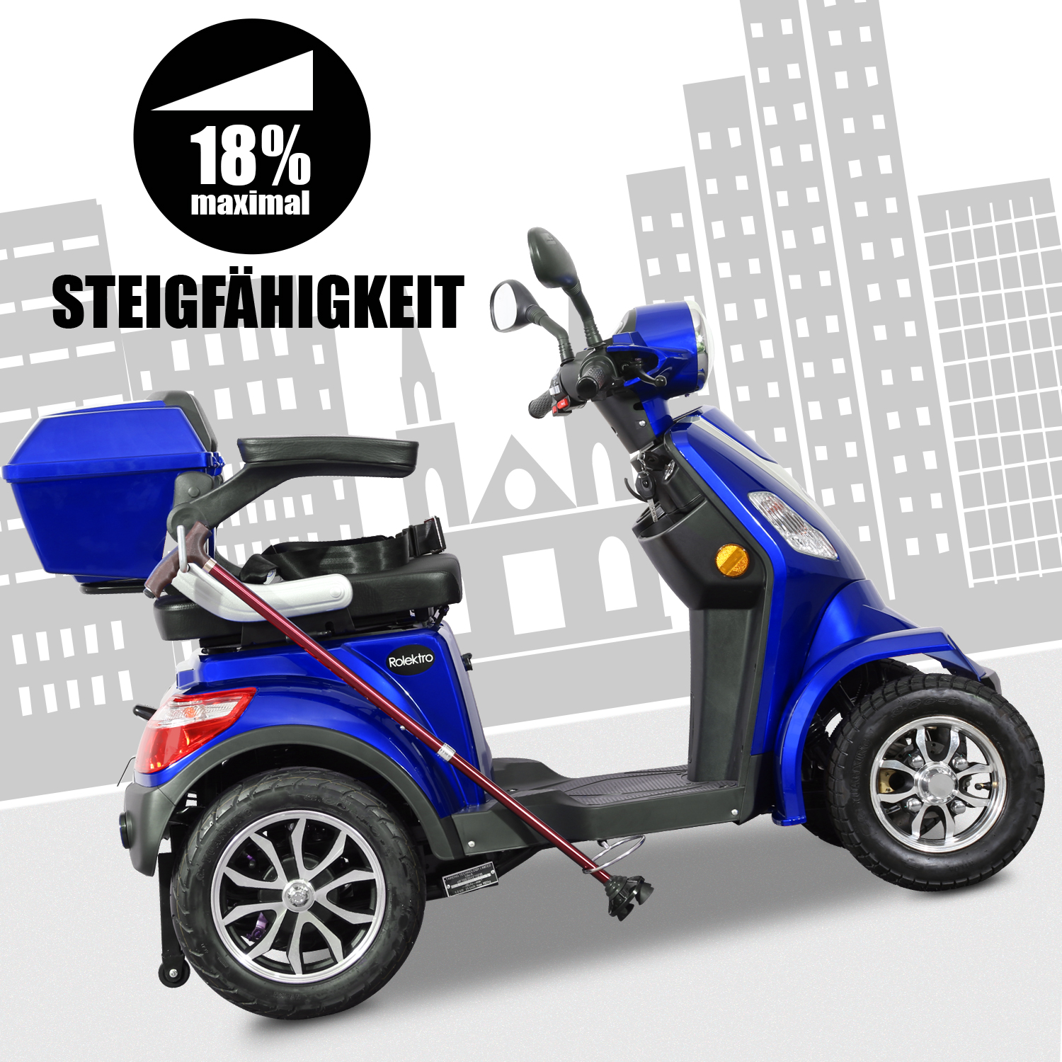 Rolektro E-Quad 25 V.3 Lithium Akku herausnehmbar - 4 Rad Seniorenmobil