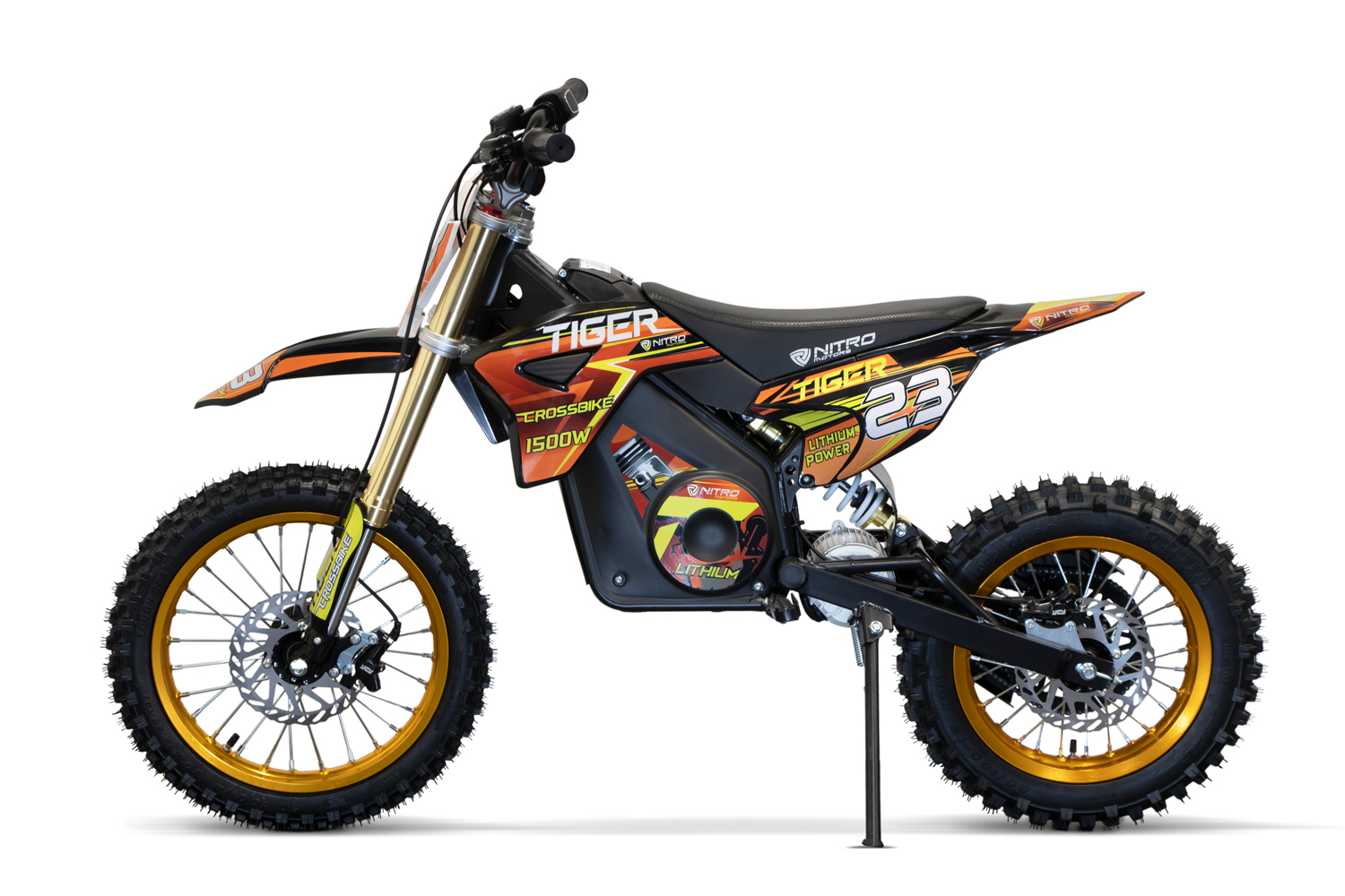 Nitro Motors E-Dirtbike Tiger 1800 Watt DLX 12 Zoll mit Lithiumakku, Kinderelektromotorrad Crossbike