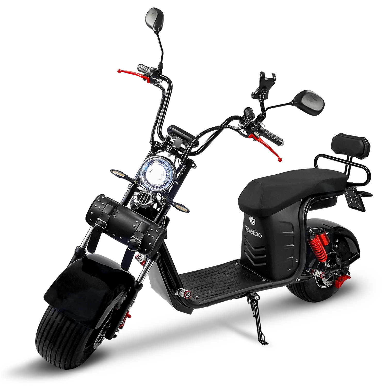 Rolektro E-Chopper, E-Cruiser 45 Lithium, Schwarz, Elektro-Chopper 1500 Watt, Elektro-Roller