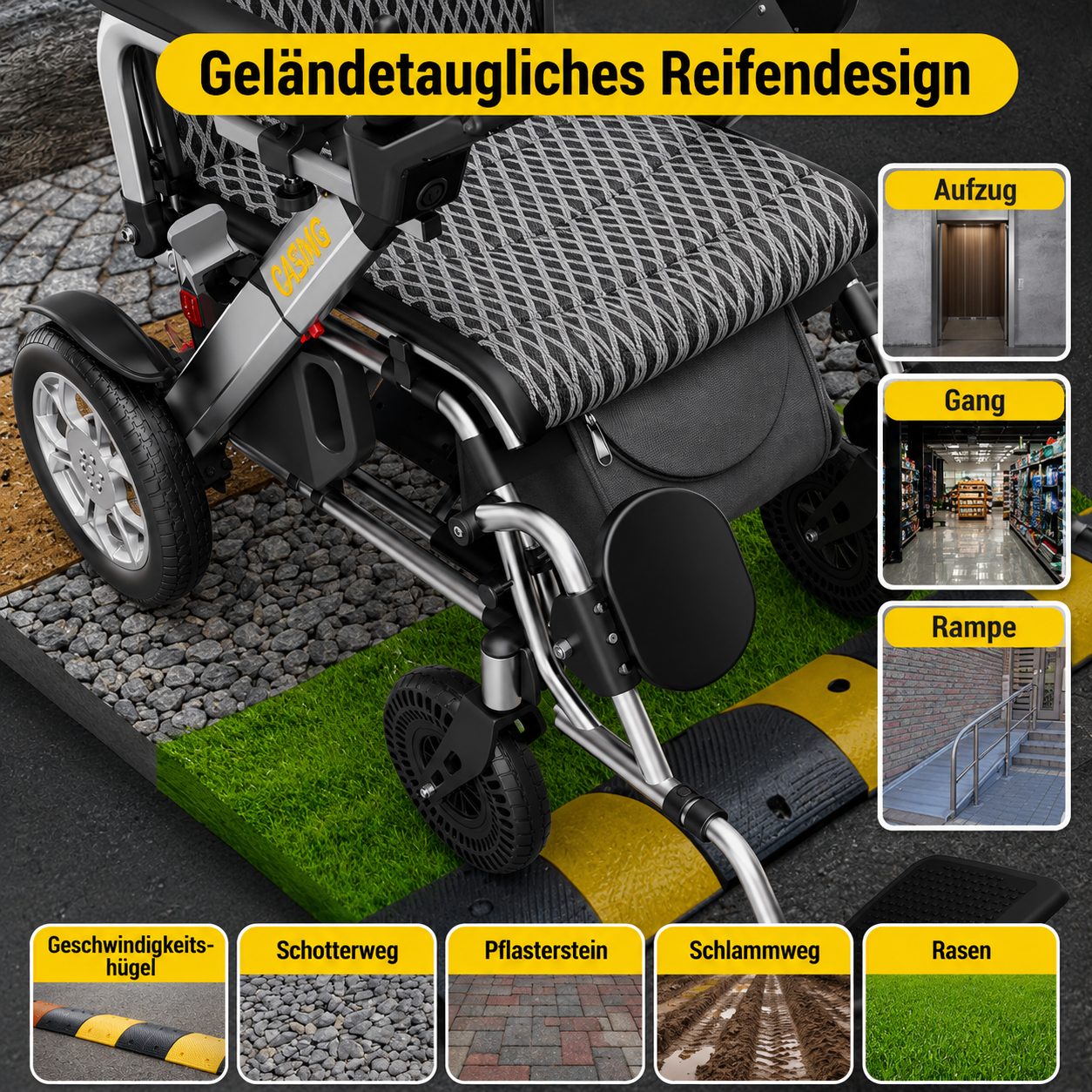 Elektrorollstuhl bis 136 kg Zuladung - Seniorenroller G10 - elektrischer Mobilitätsroller E-Rollstuhl klappbar