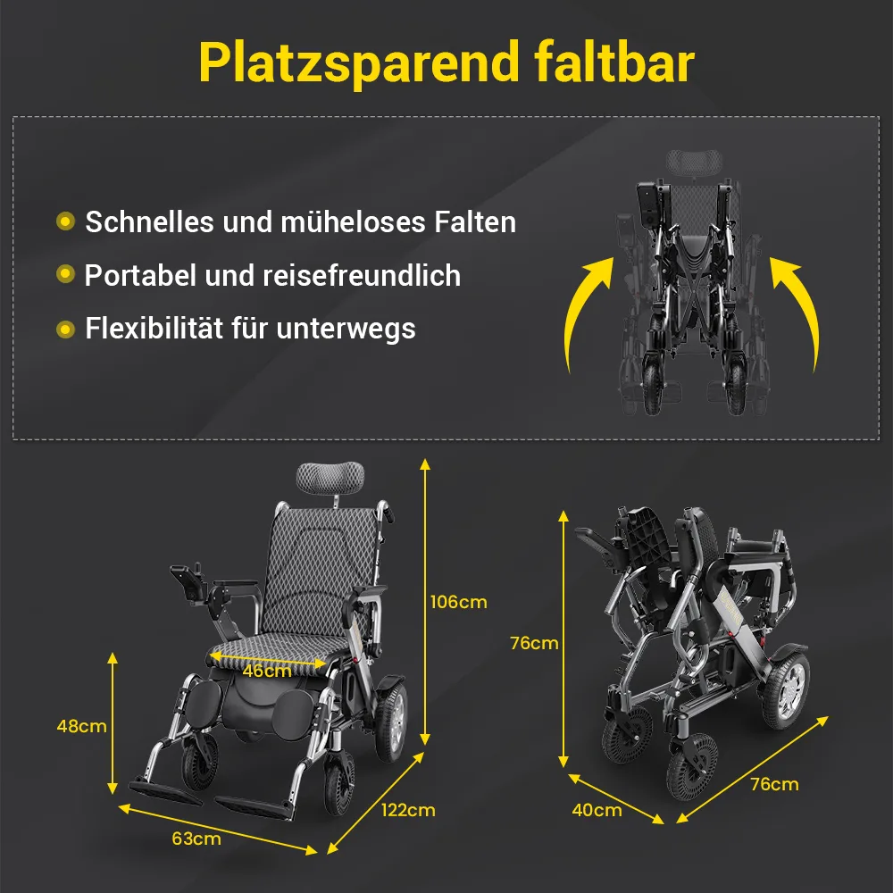 Elektrorollstuhl bis 136 kg Zuladung - Seniorenroller G10 - elektrischer Mobilitätsroller E-Rollstuhl klappbar