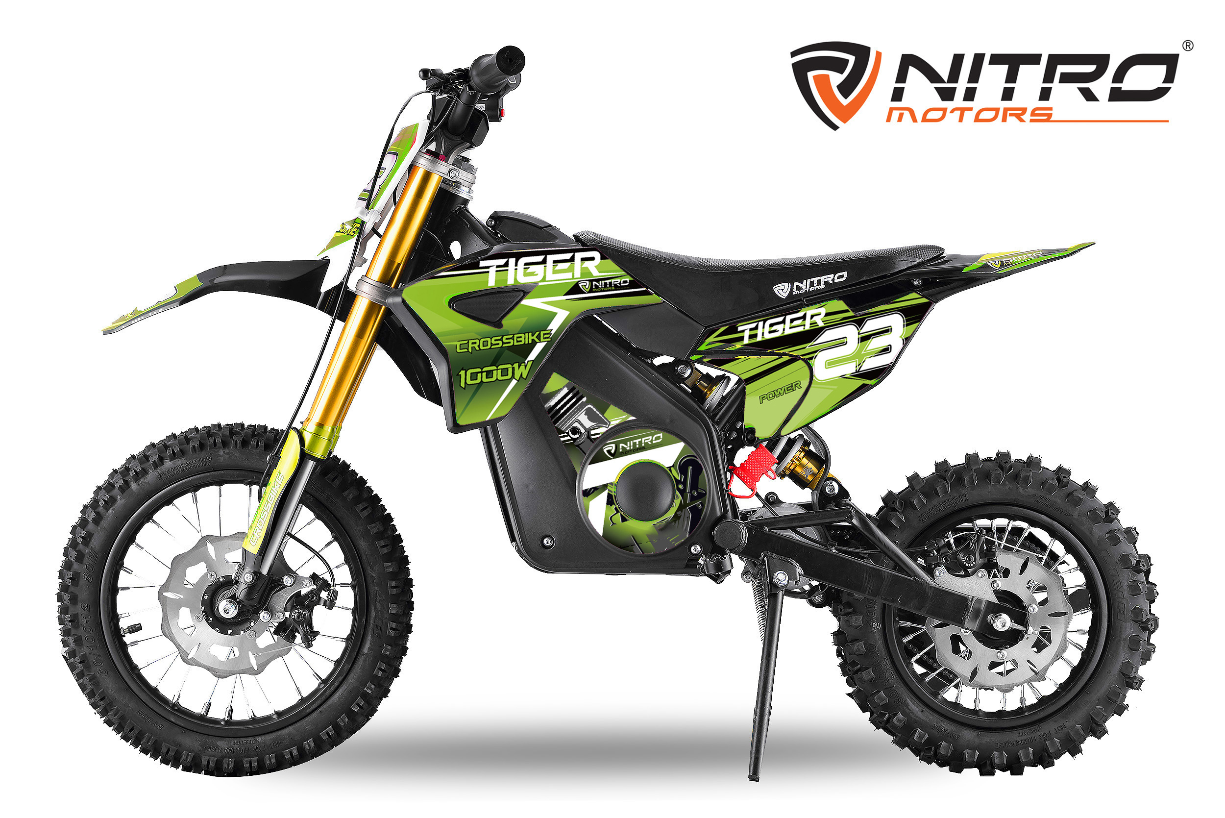 Kinder Crossbike Nitro Motors Tiger Eco Dirtbike DLX 12 Zoll - Motorcross Kids 1000 Watt