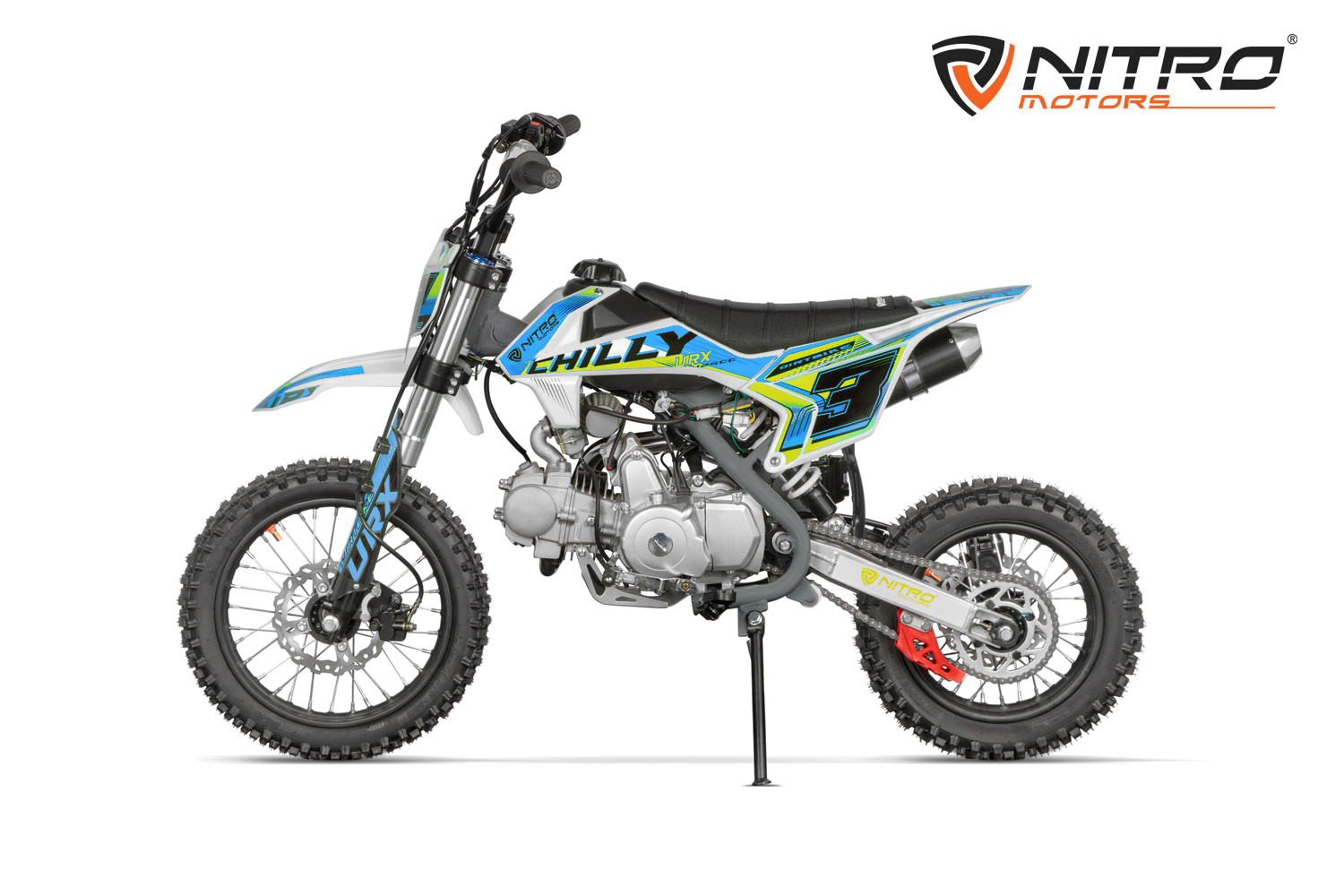NITRO MOTORS 125cc Kinder Dirtbike CHILLY URX 14/12 4 Gang, Kinder Motorcross Bike, Benzinbike 70 km/h